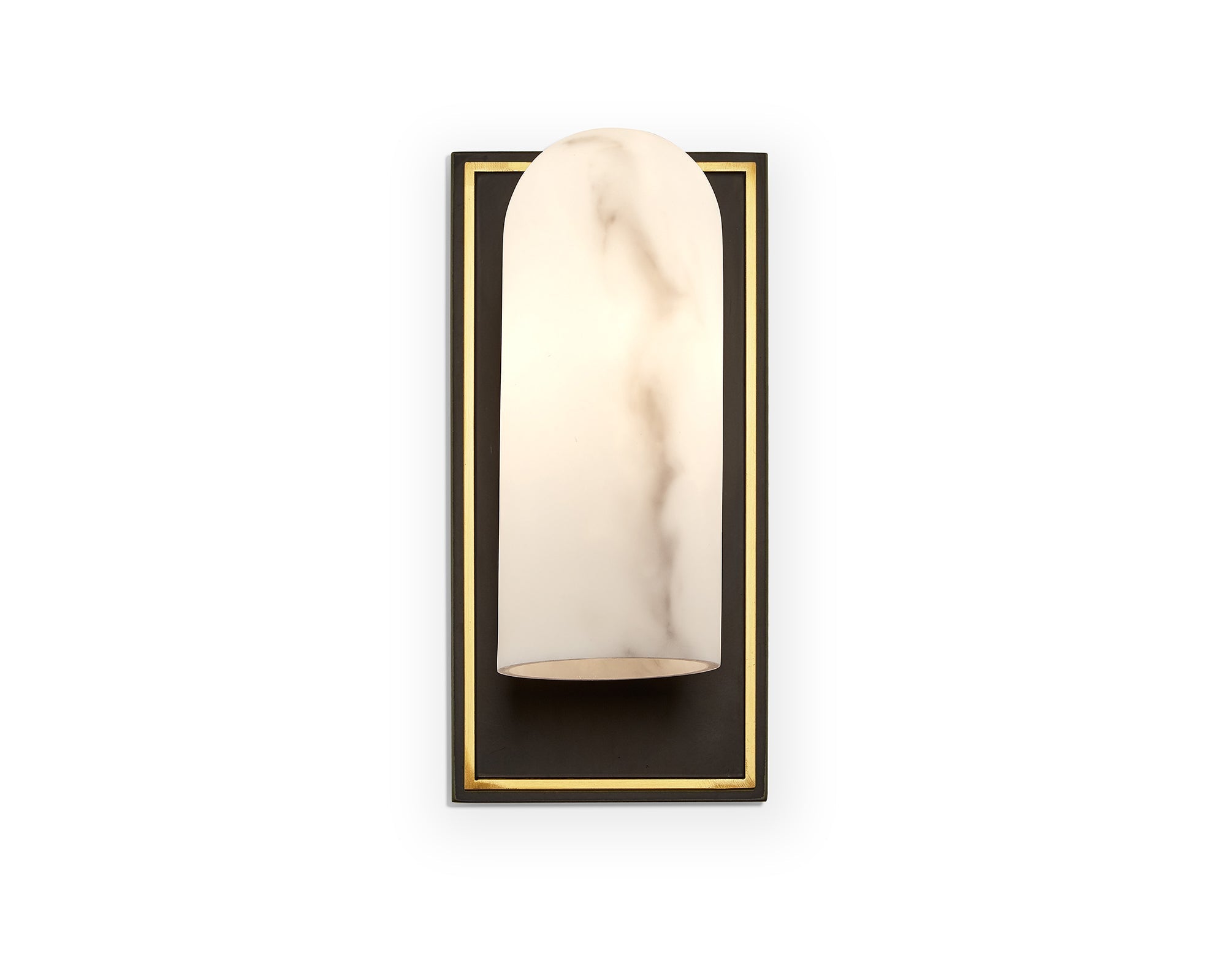 Amatti Wall Light - Alabaster Effect Black & Brass