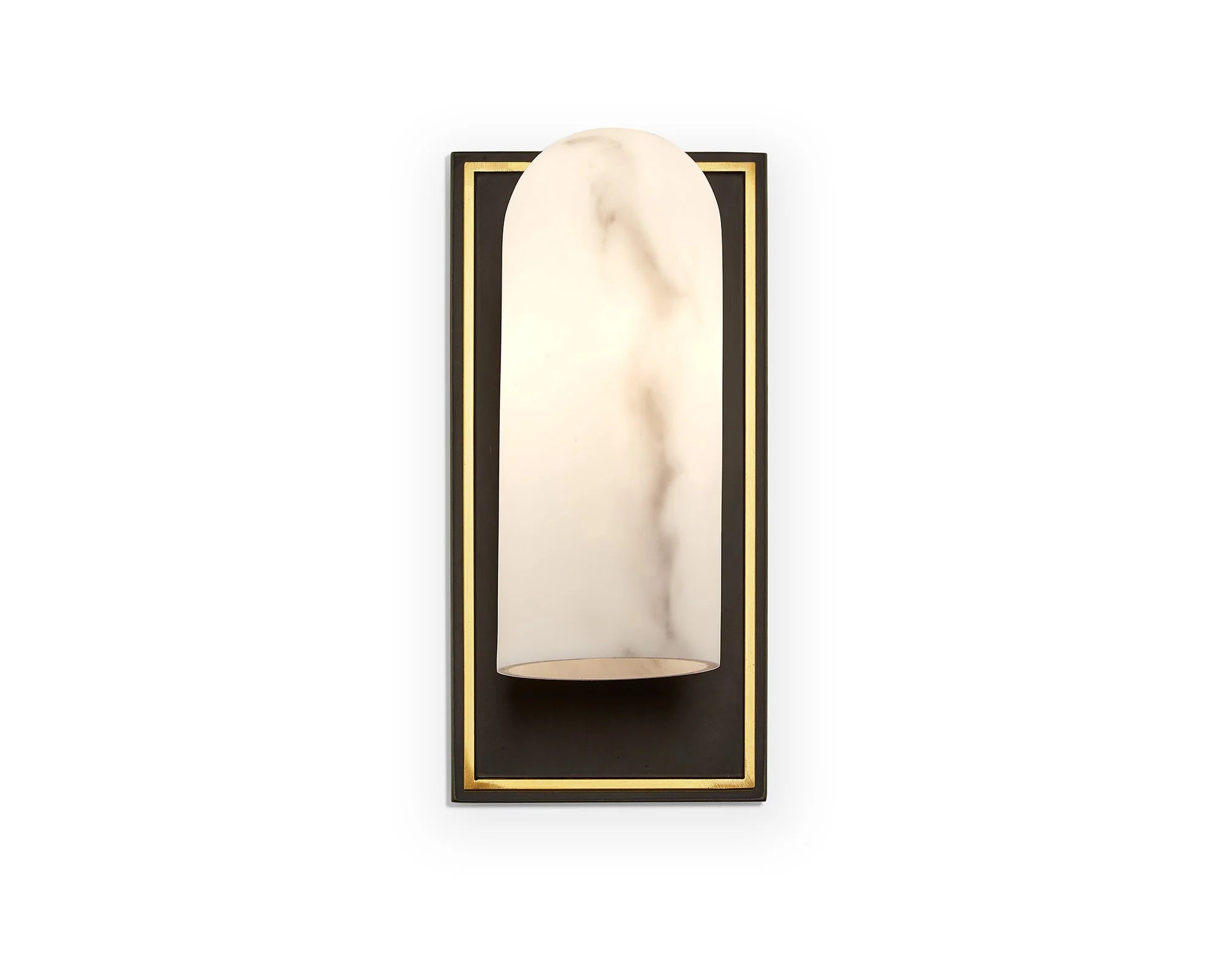 Amatti Alabaster Effect Black & Brass Wall Light