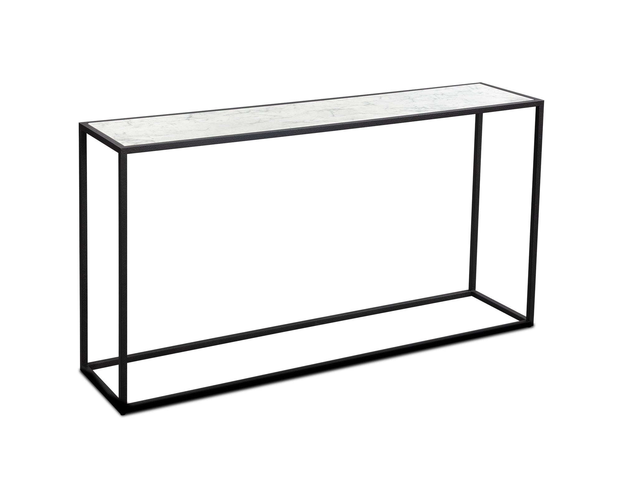 Noto Console Table - Carrara Marble & Black Textured Metal