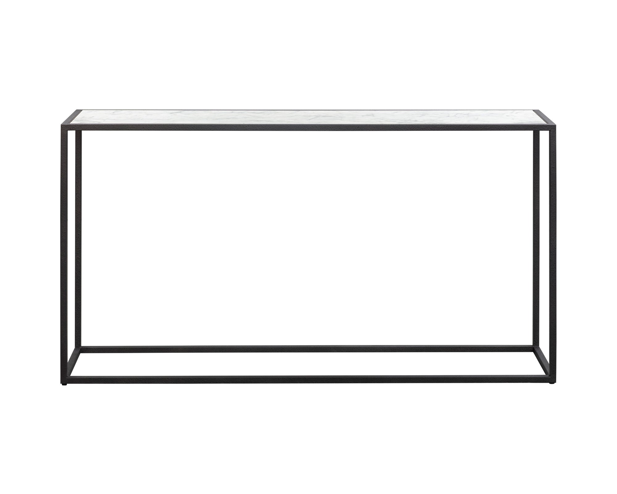 Noto Console Table - Carrara Marble & Black Textured Metal