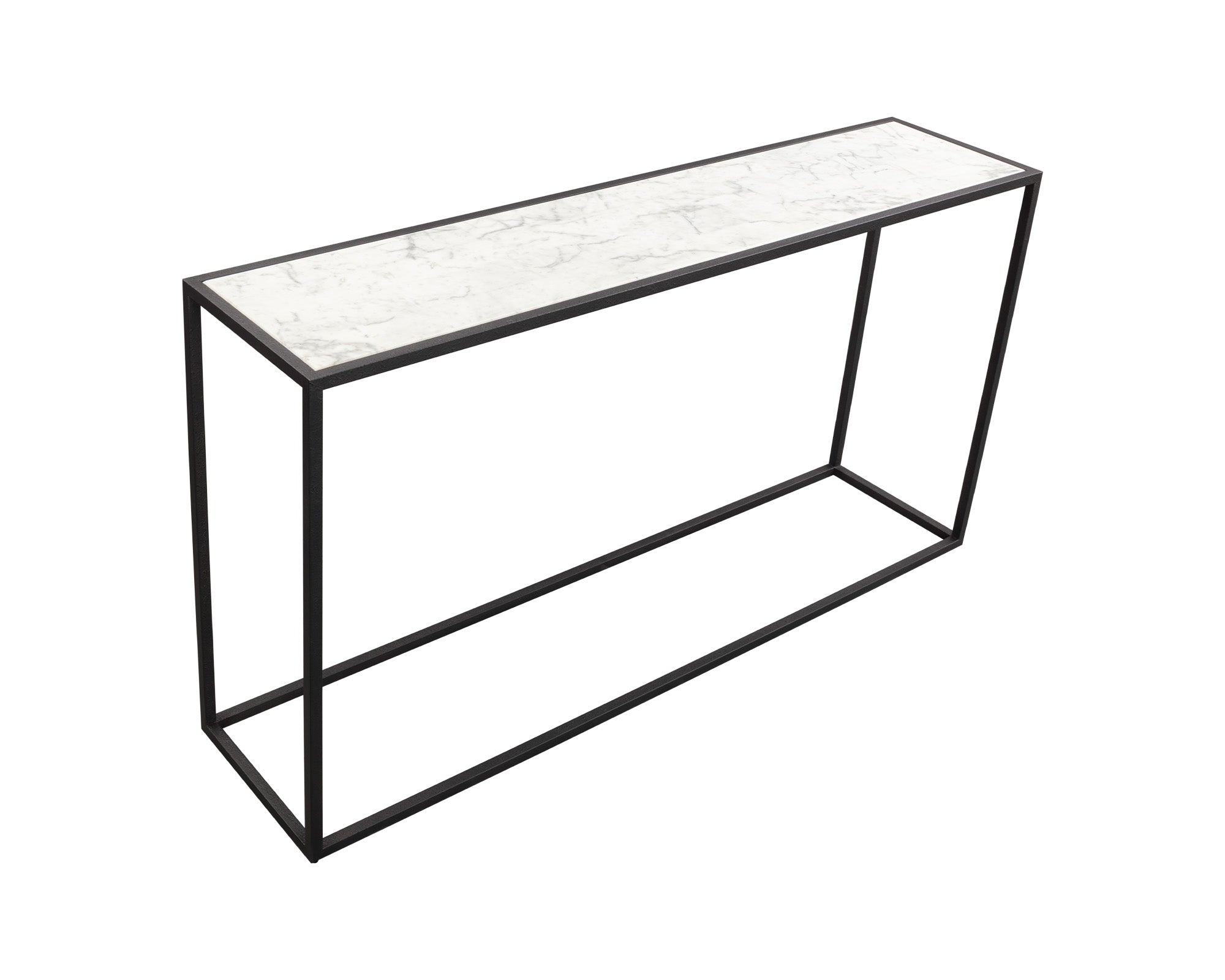 Noto Console Table - Carrara Marble & Black Textured Metal
