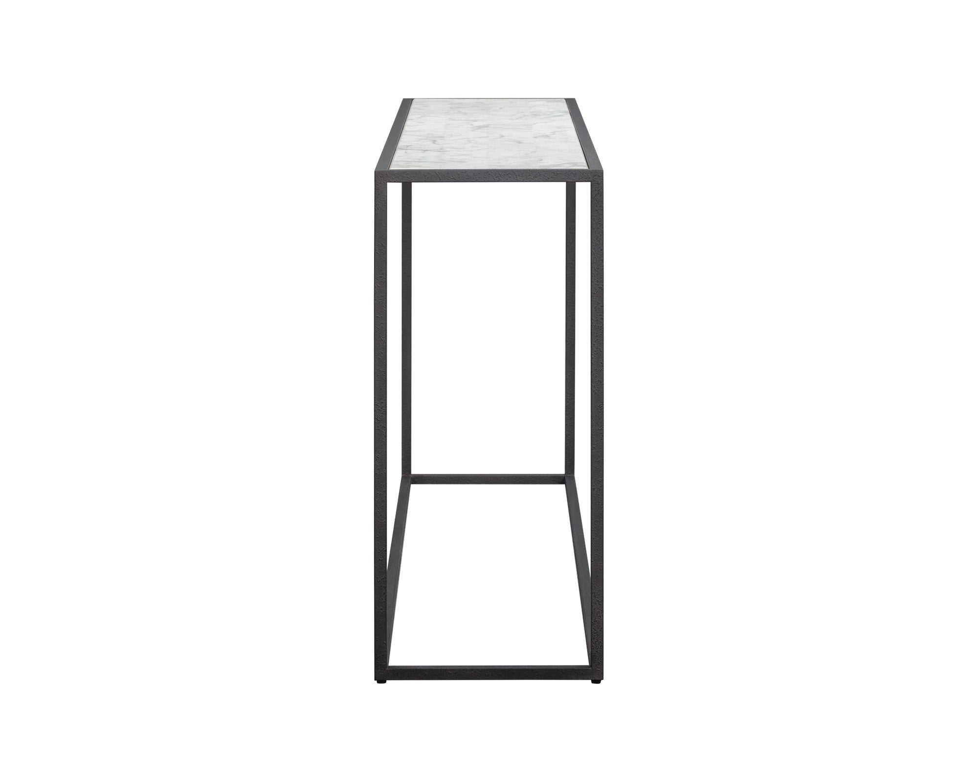 Noto Console Table - Carrara Marble & Black Textured Metal