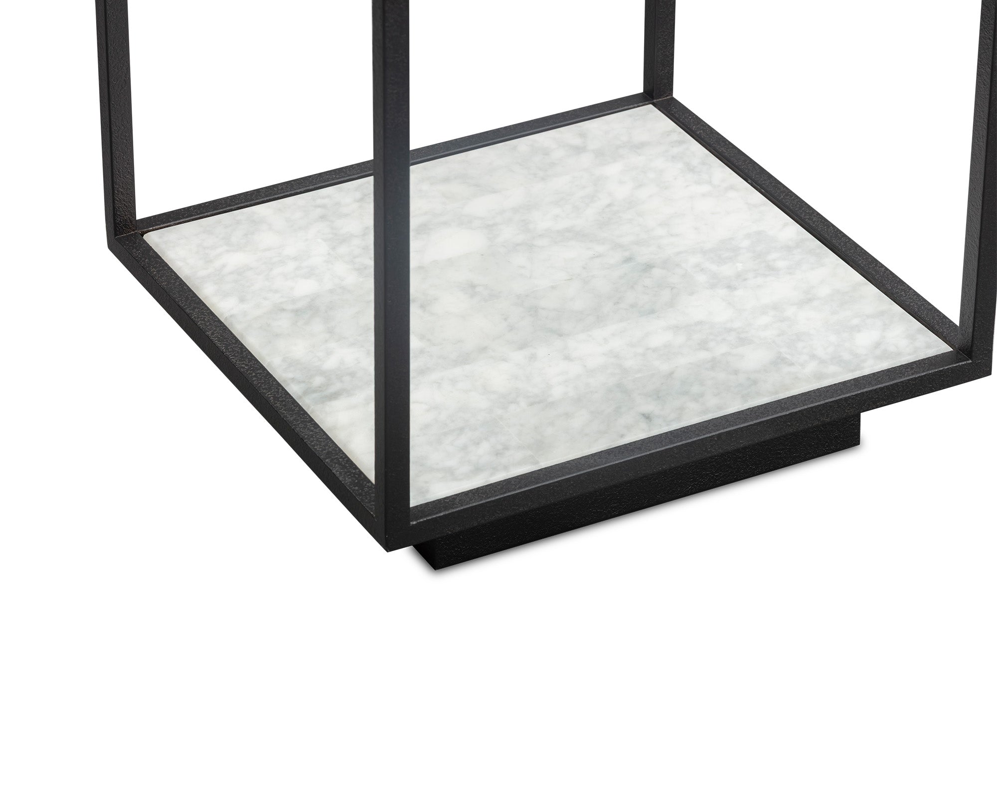 Belmon Side Table - Carrara Marble & Black Textured Metal