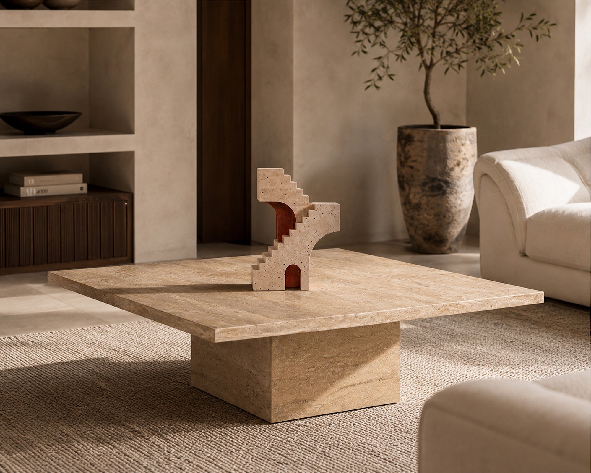 Onetti Coffee Table - Beige Travertine