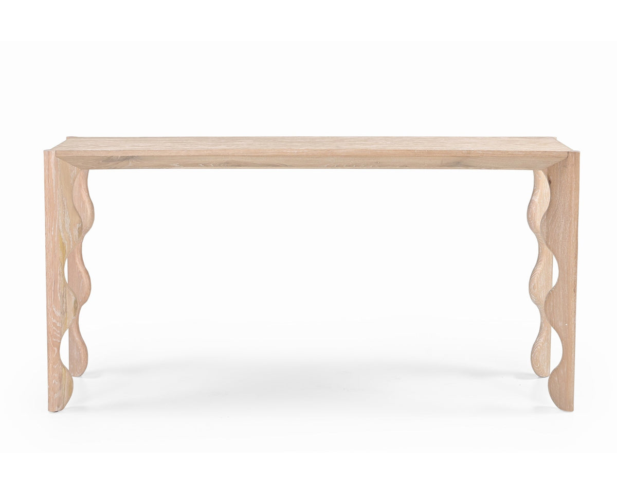 Oltok Brushed Natural American White Oak Console Table
