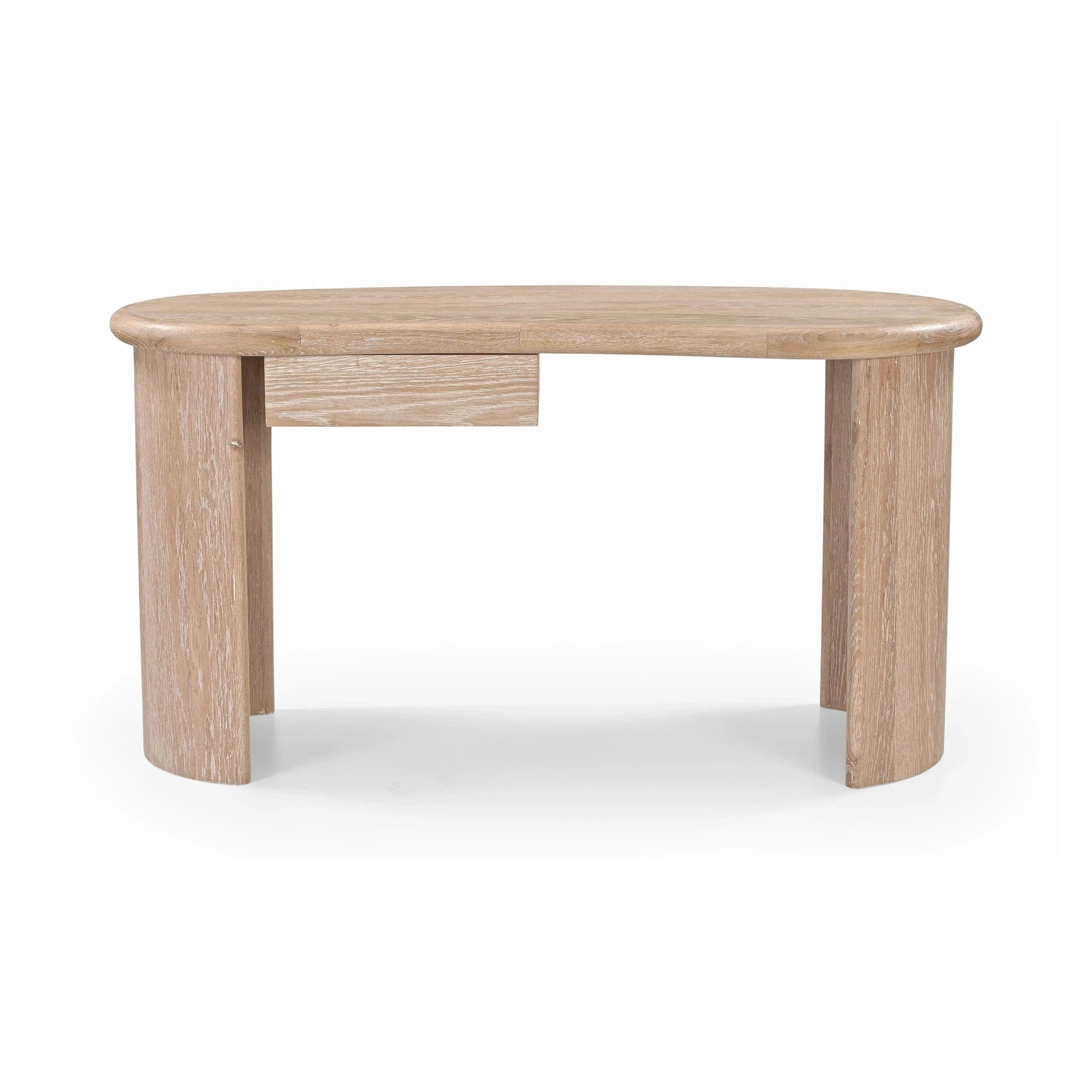 Lluna Brushed Natural American White Oak Desk
