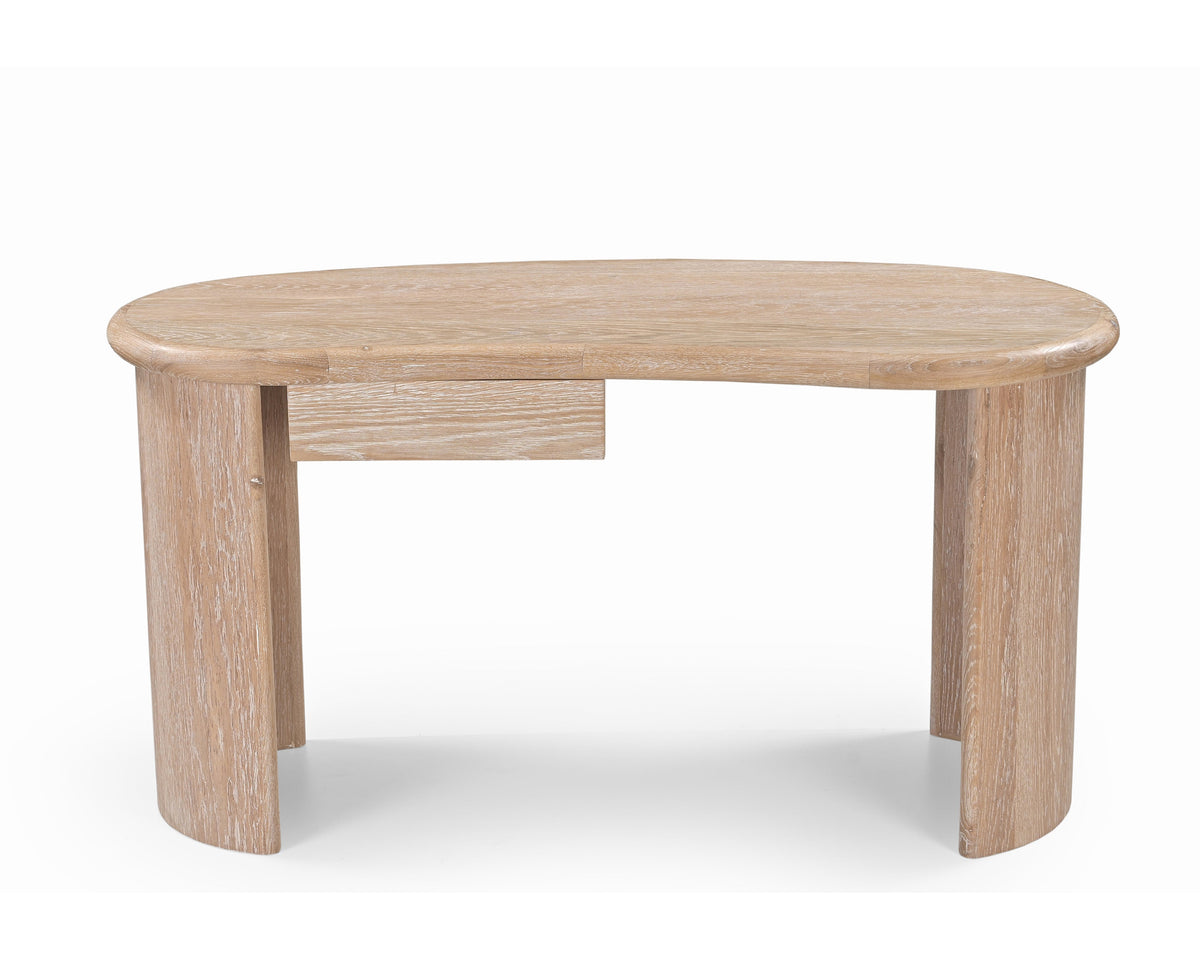 Lluna Brushed Natural American White Oak Desk