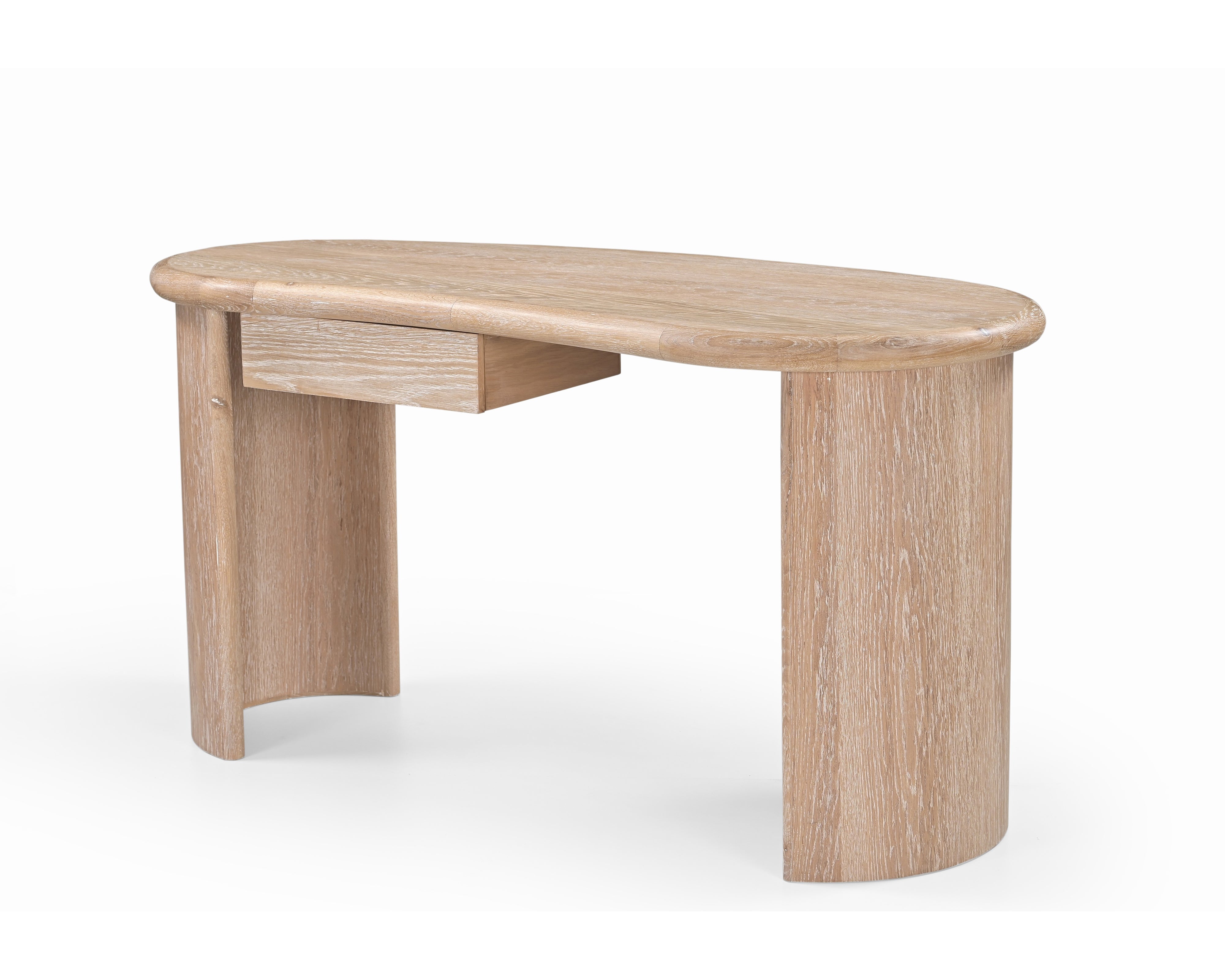 Lluna Desk - Brushed Natural American White Oak