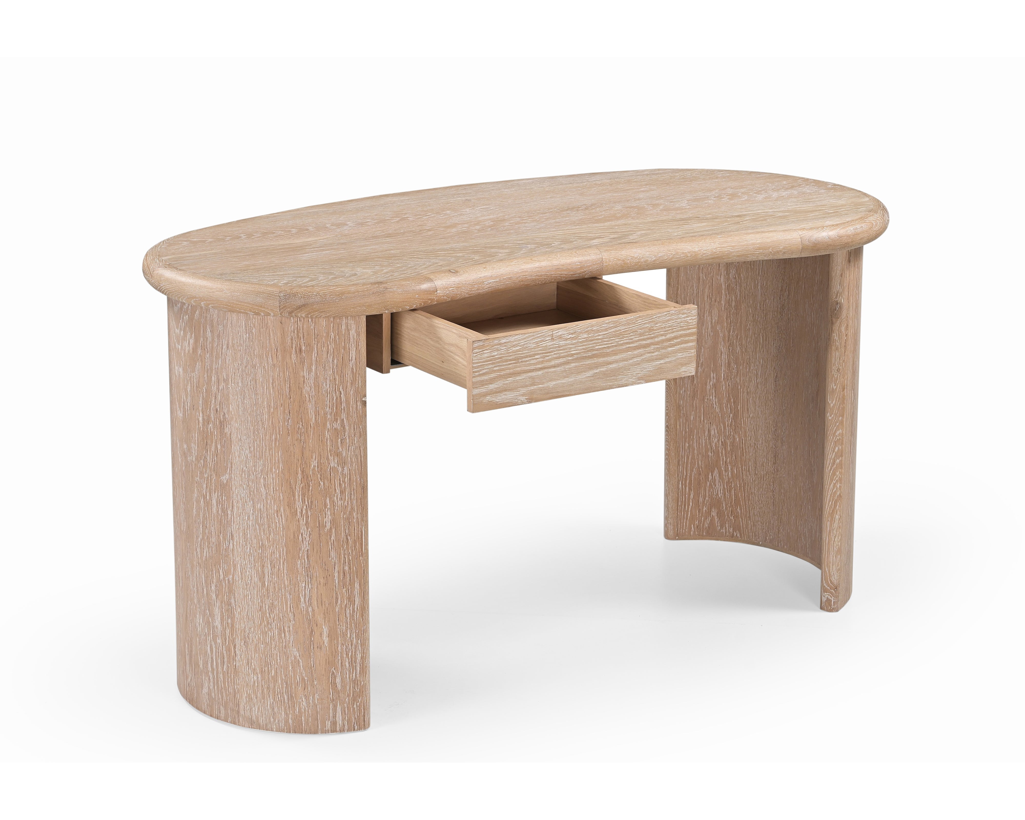 Lluna Desk - Brushed Natural American White Oak