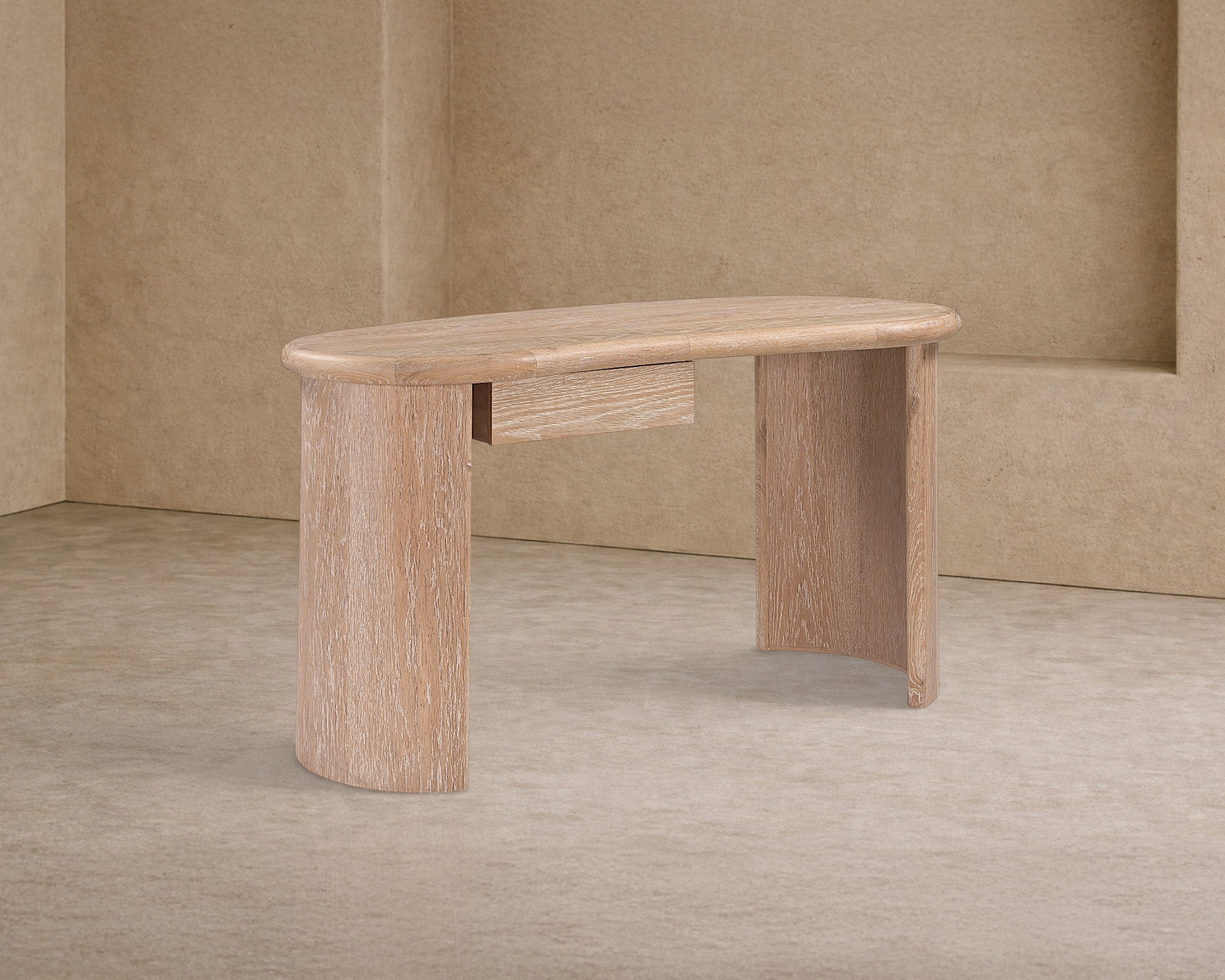 Lluna Desk - Brushed Natural American White Oak