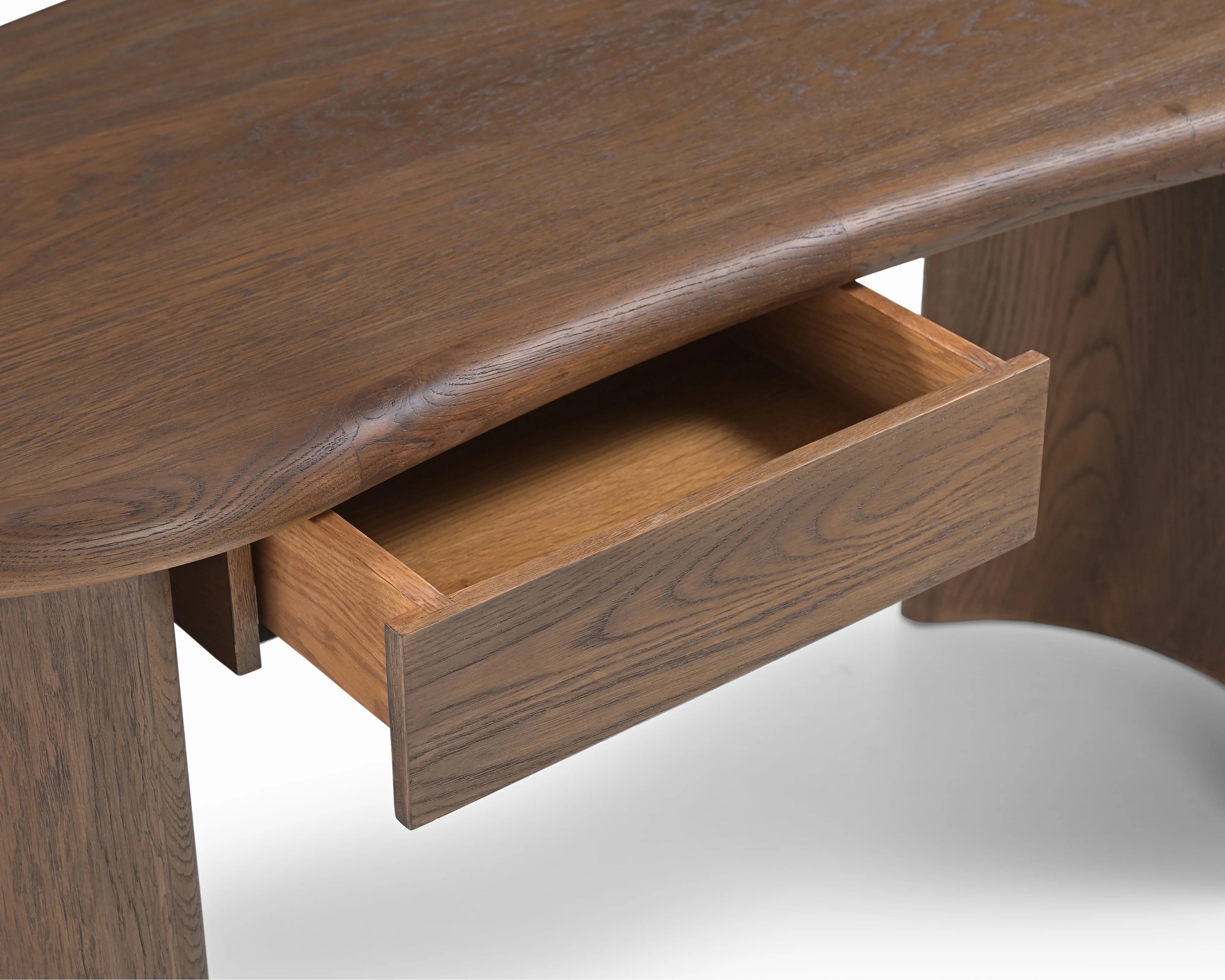 Lluna Brushed Mid Brown Oak Desk