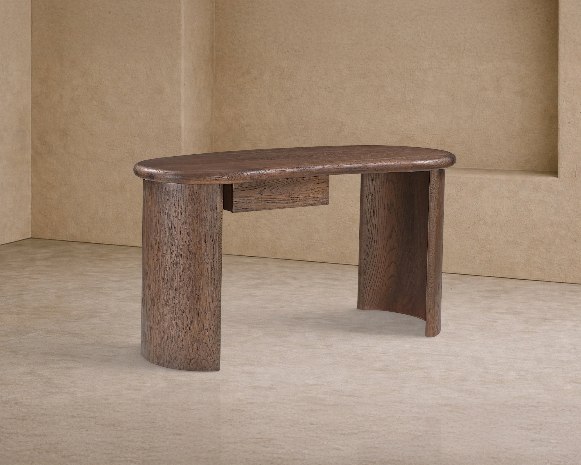 Lluna Desk - Brushed Mid Brown Oak
