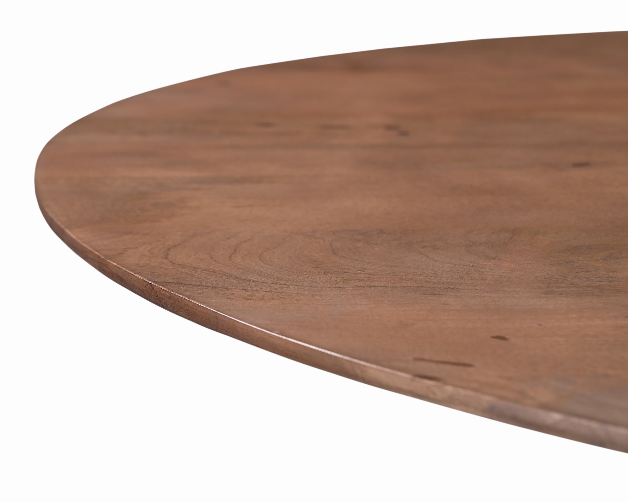 Annie Dining Table - Brushed Mid Brown Wood & Natural White Marble
