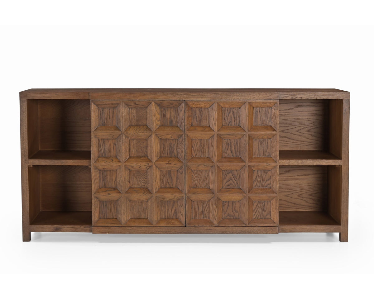 Llauna 4 Door Brushed Mid Brown Oak Sideboard