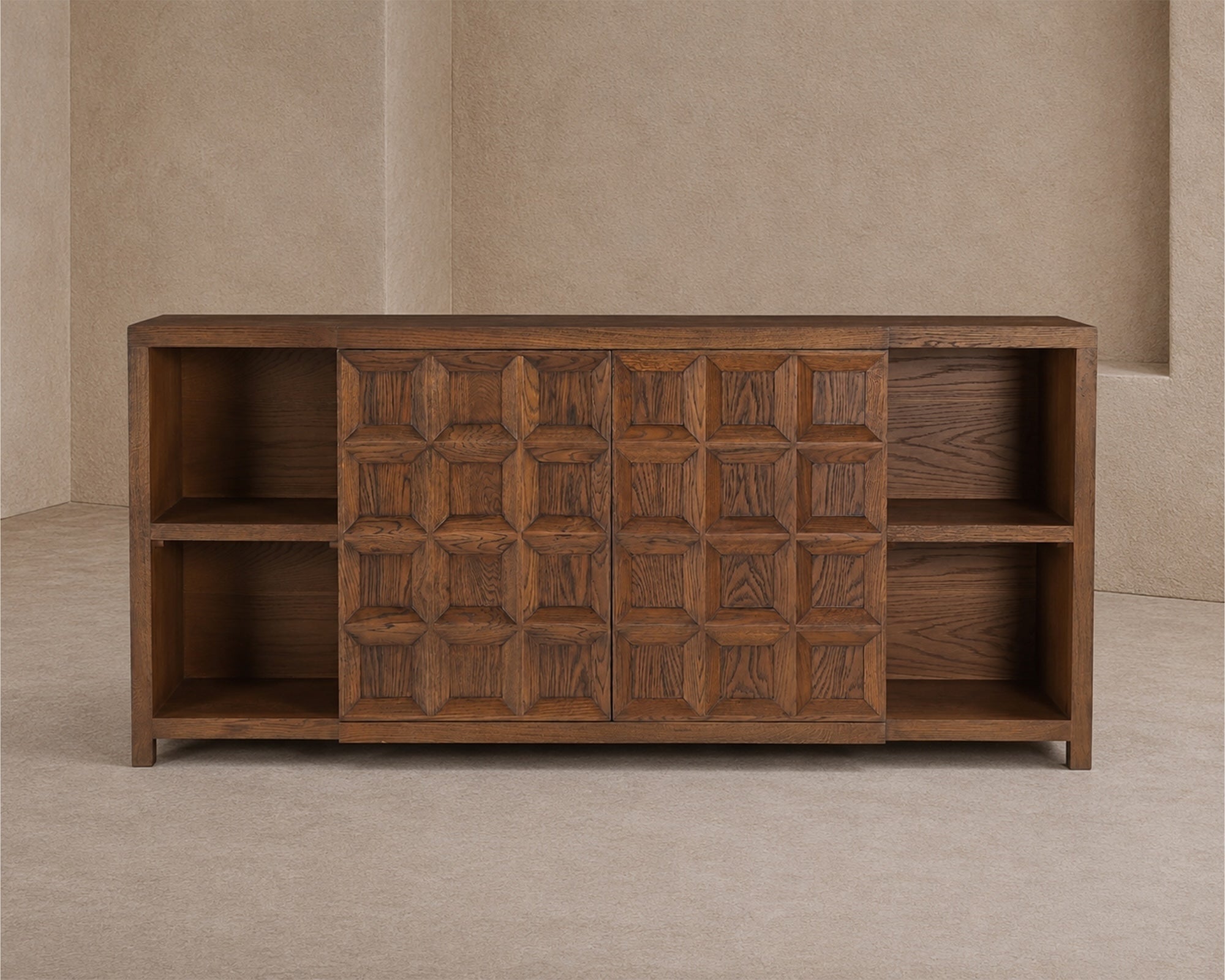Llauna 4 Door Sideboard  - Brushed Mid Brown Oak