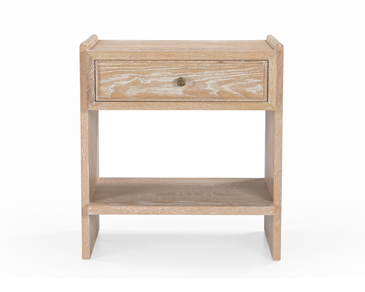 Trive Brushed Natural American White Oak Bedside Table