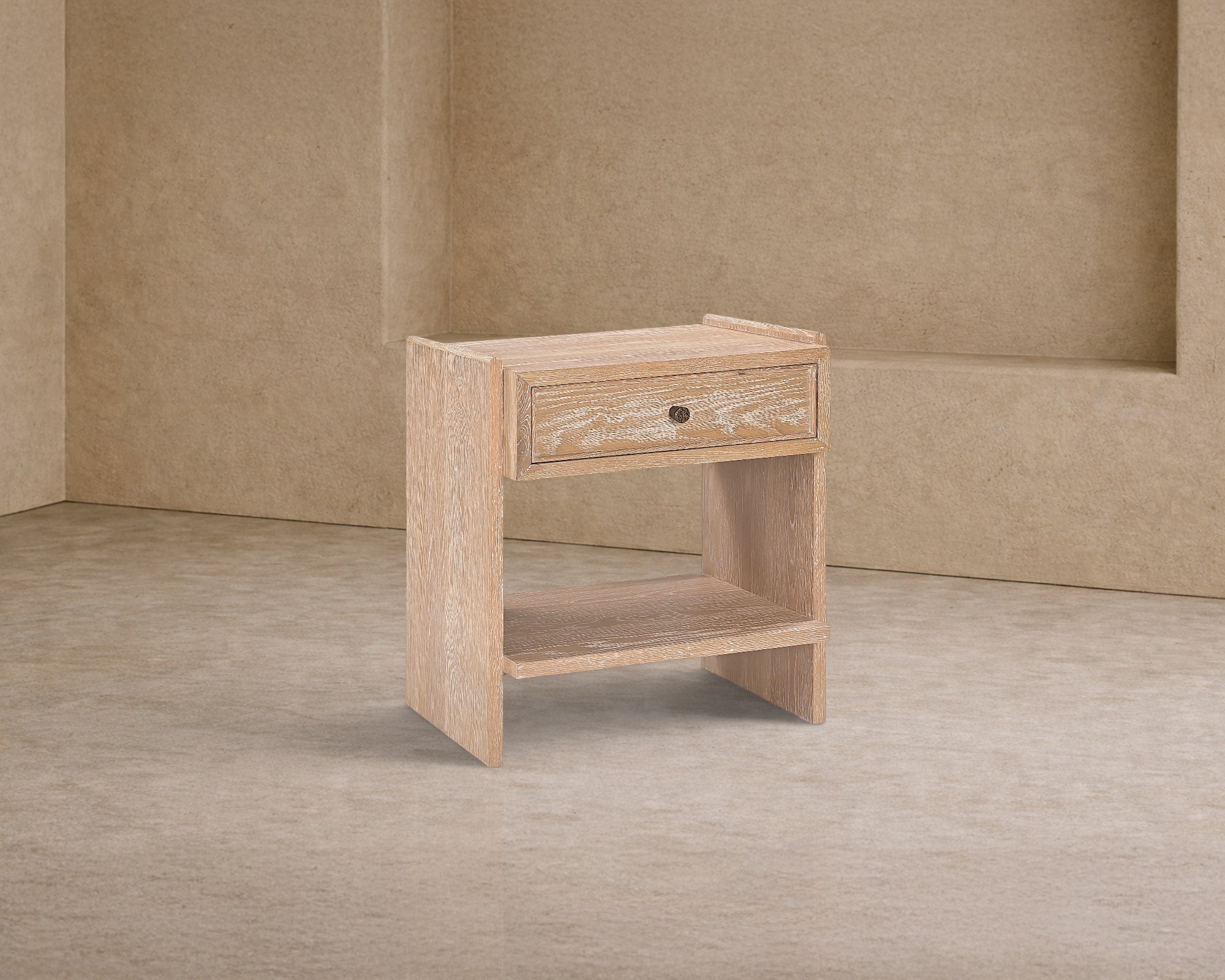 Trive Bedside Table - Brushed Natural American White Oak