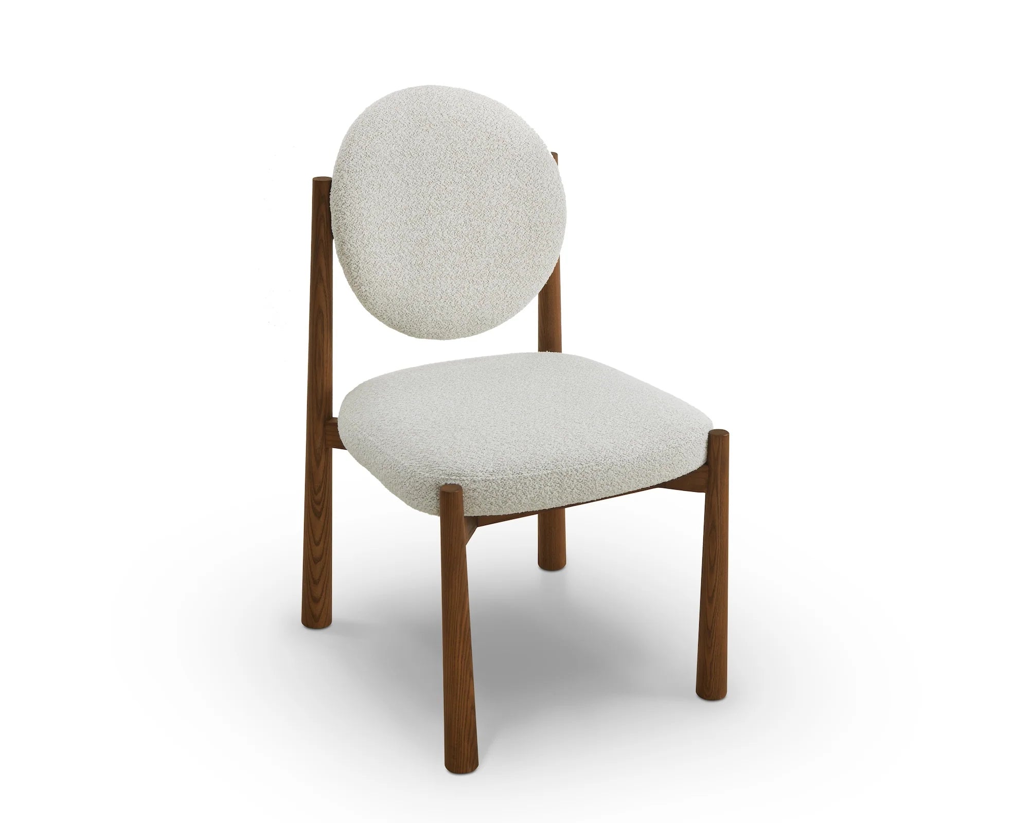 Set of 2 Latina Capella Ivory Chenille & Middle Brown Dining Chairs