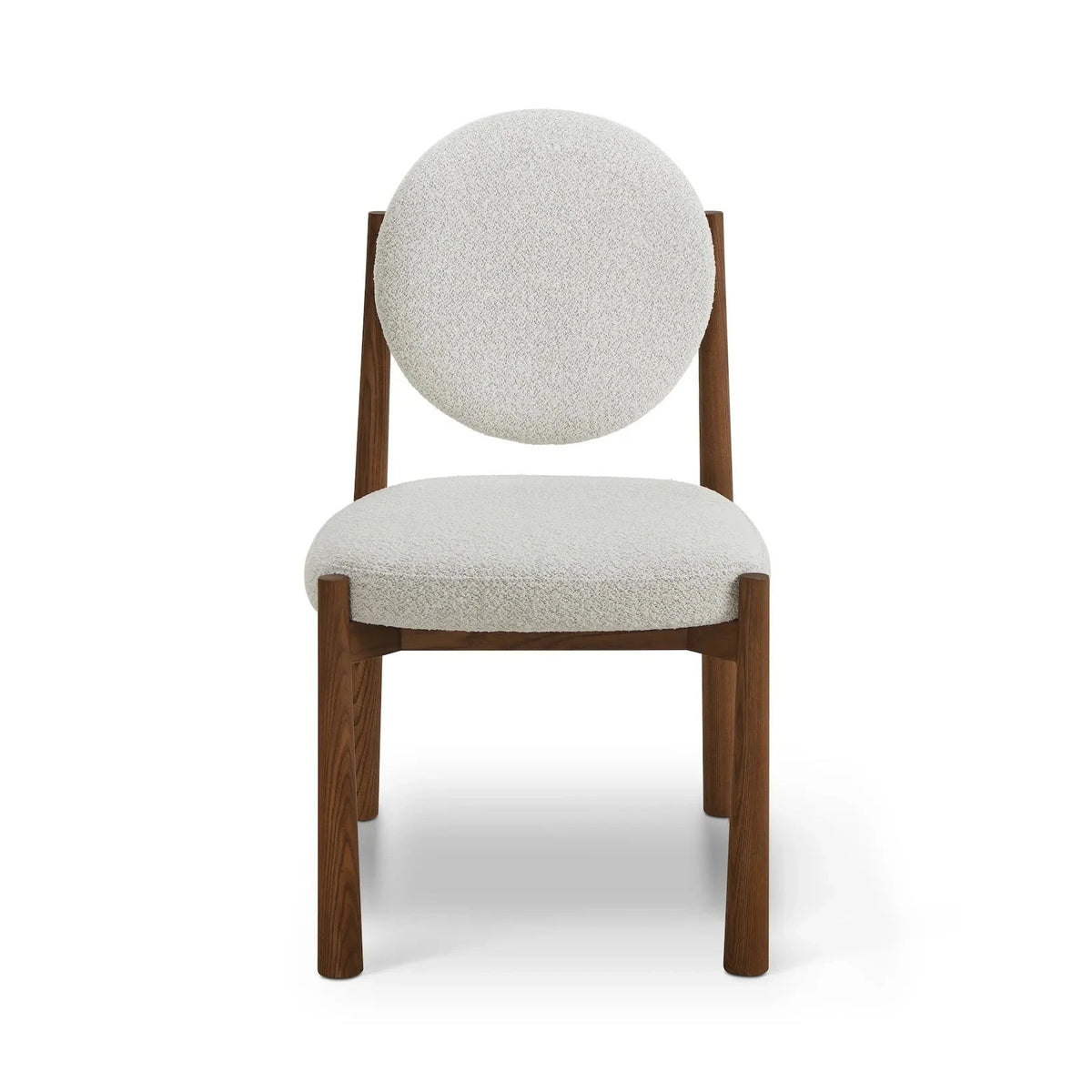 Set of 2 Latina Capella Ivory Chenille & Middle Brown Dining Chairs