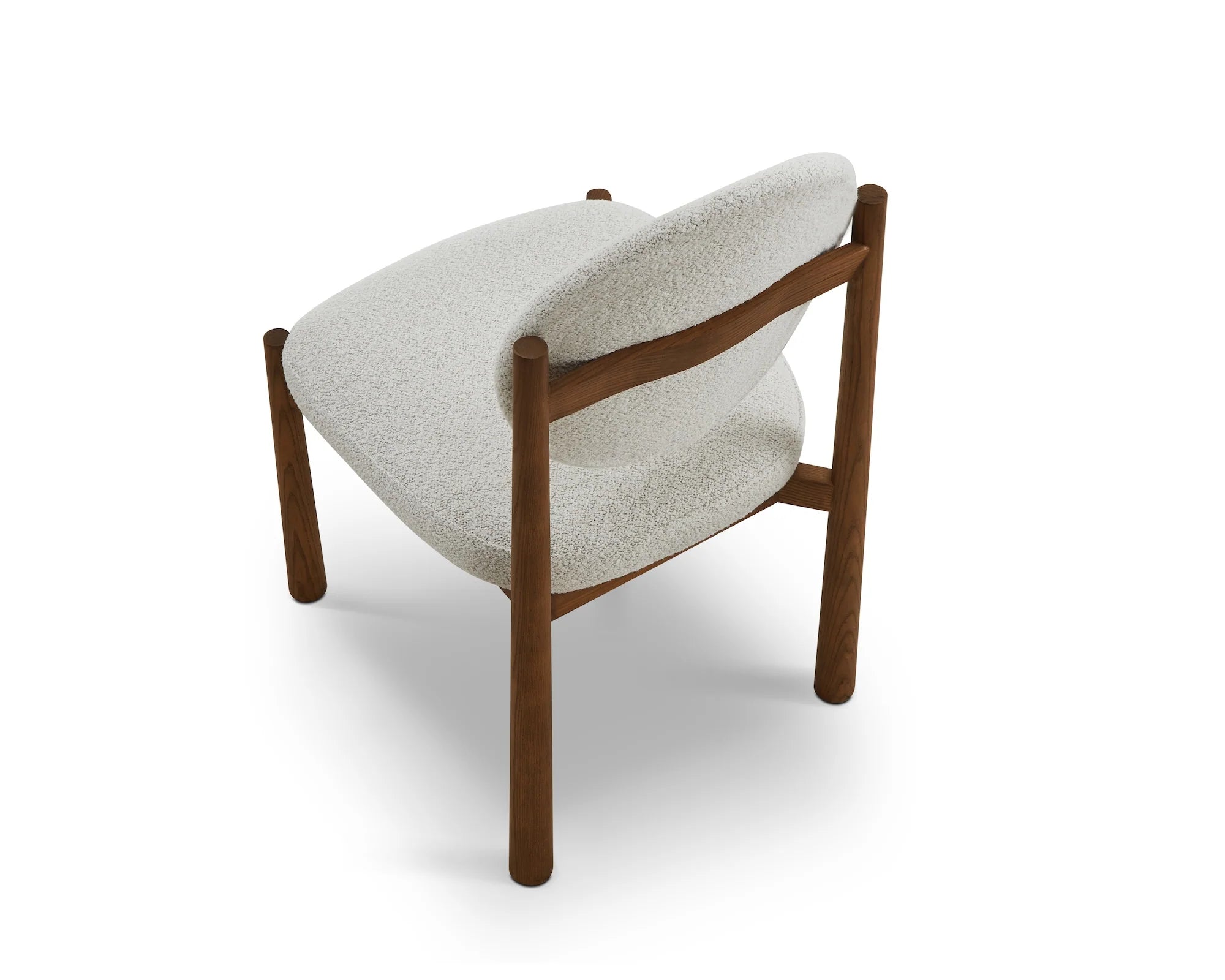 Set of 2 Latina Capella Ivory Chenille & Middle Brown Dining Chairs
