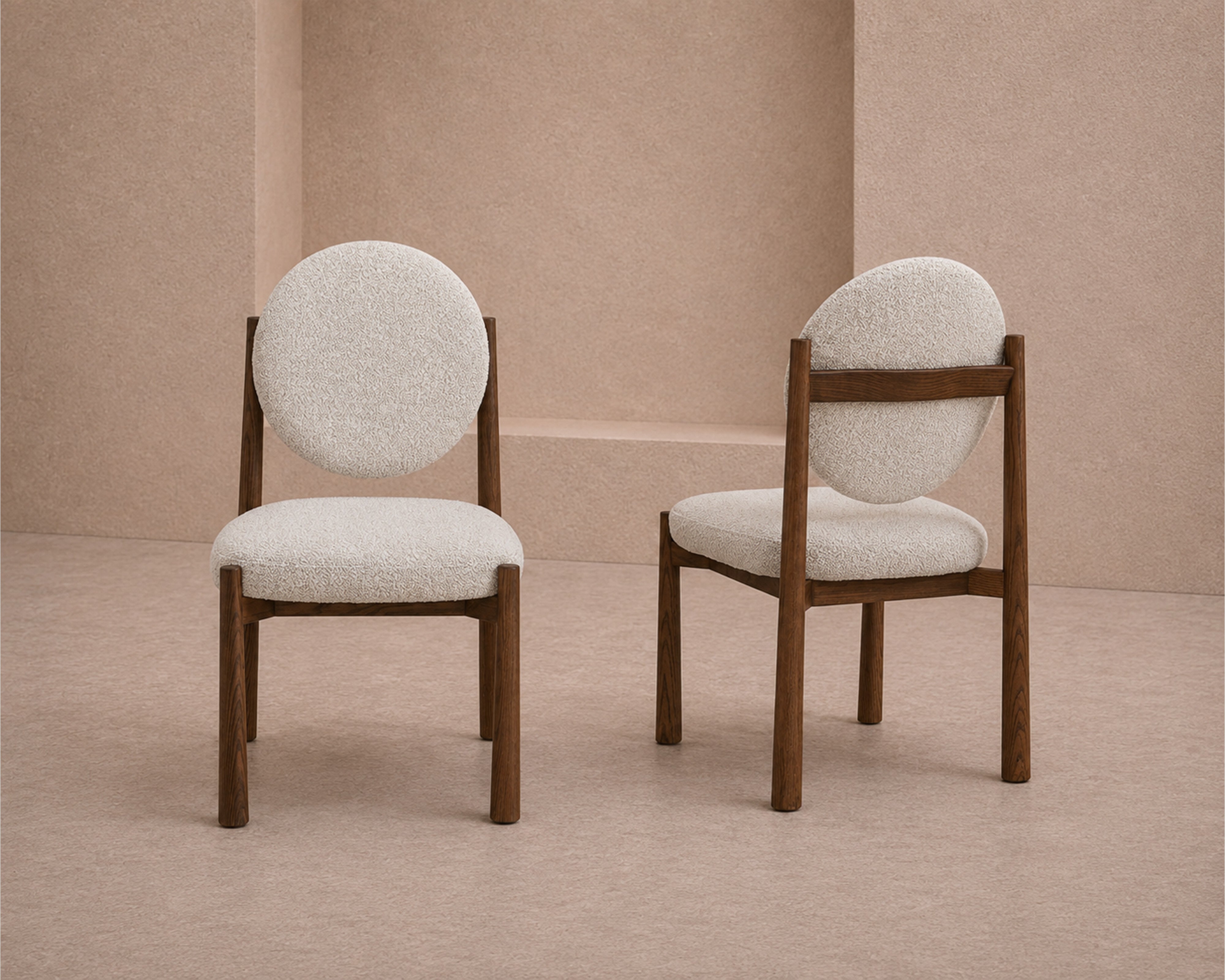 Set of 2 Latina Dining Chairs - Capella Ivory & Middle Brown