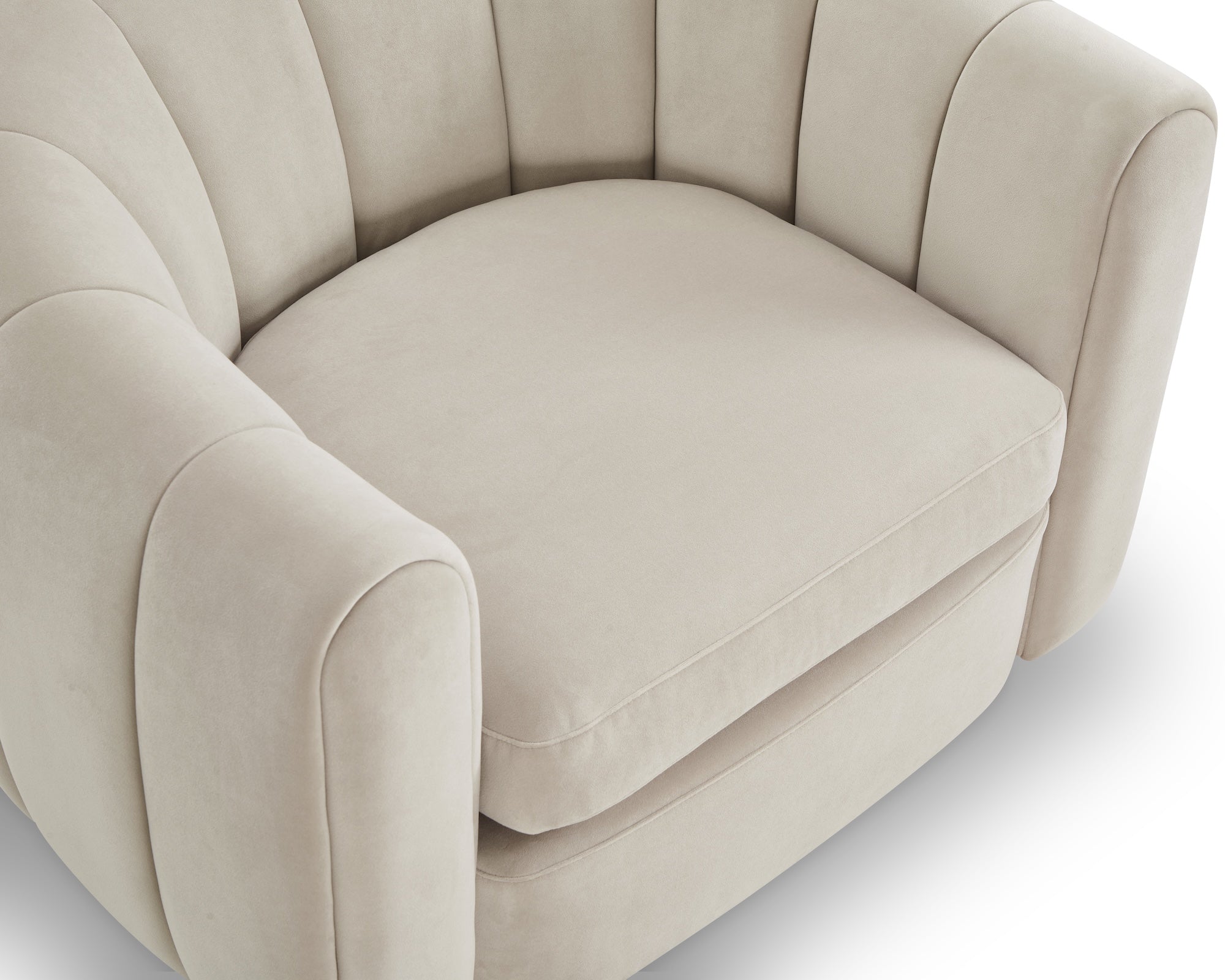 Arles Armchair - Melbourne Stone Velvet & Walnut
