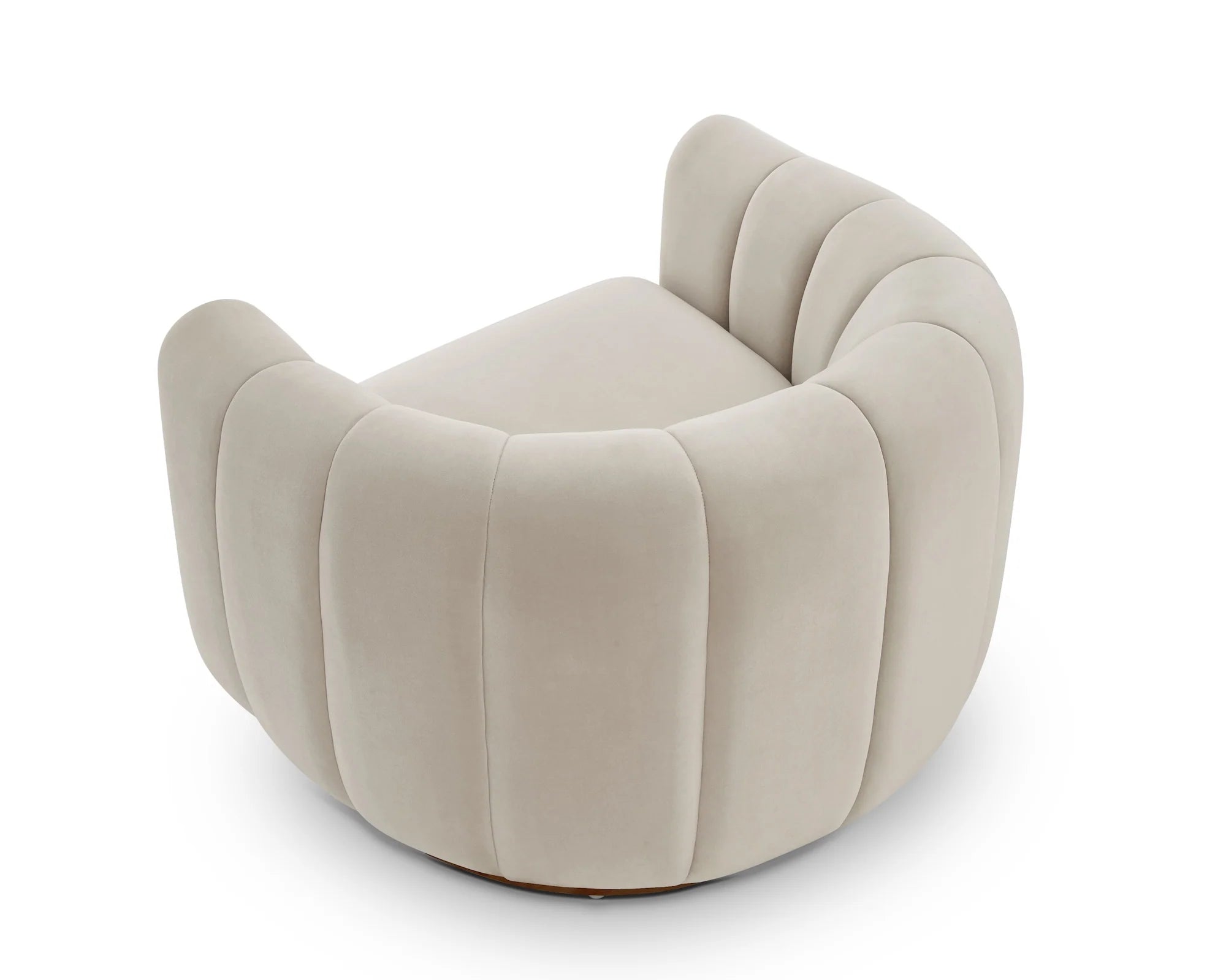 Arles Melbourne Stone Velvet & Walnut Armchair