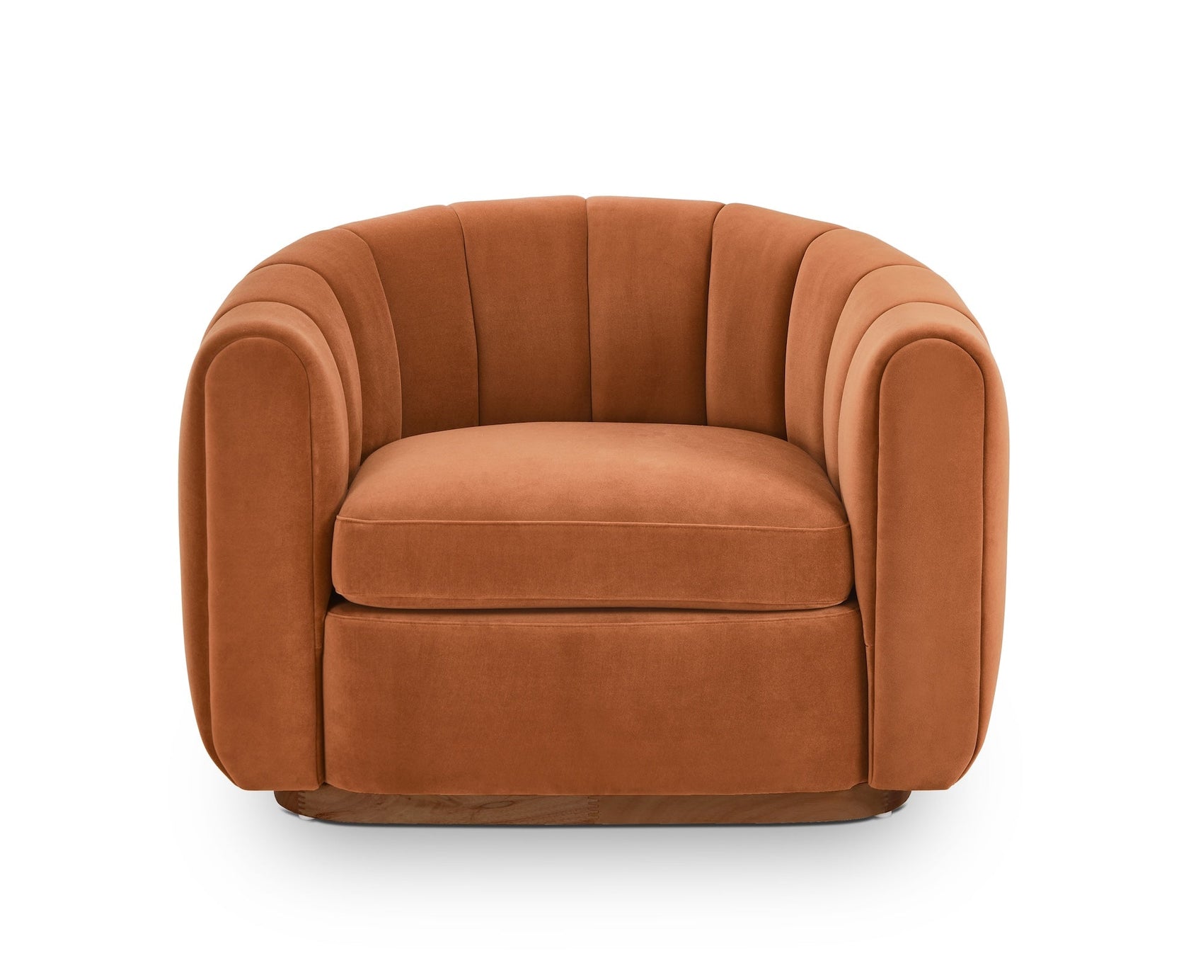 Arles Melbourne Clay Velvet & Natural Wood Armchair