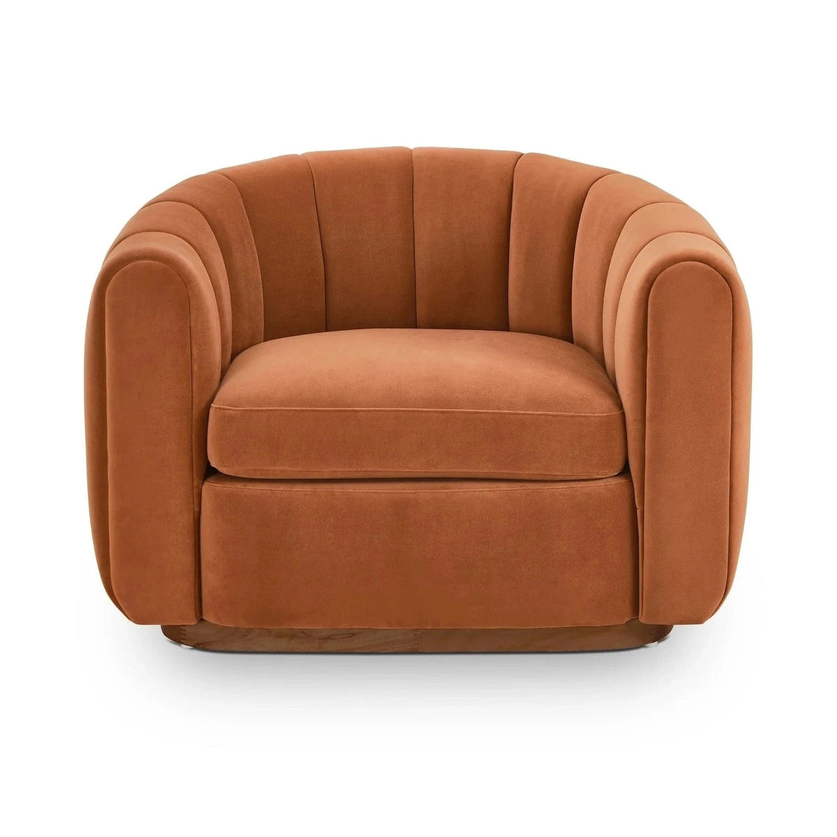 Arles Melbourne Clay Velvet & Natural Wood Armchair