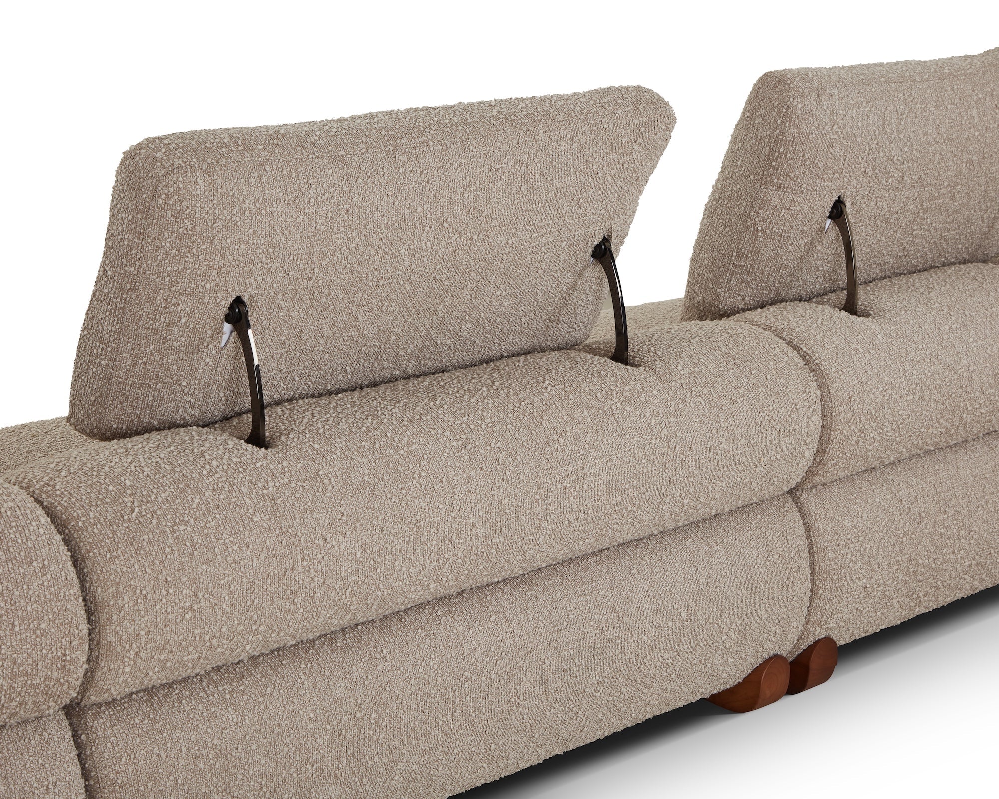 Cotto Amalfy Taupe Chenille & Middle Brown Modular Sofa Right