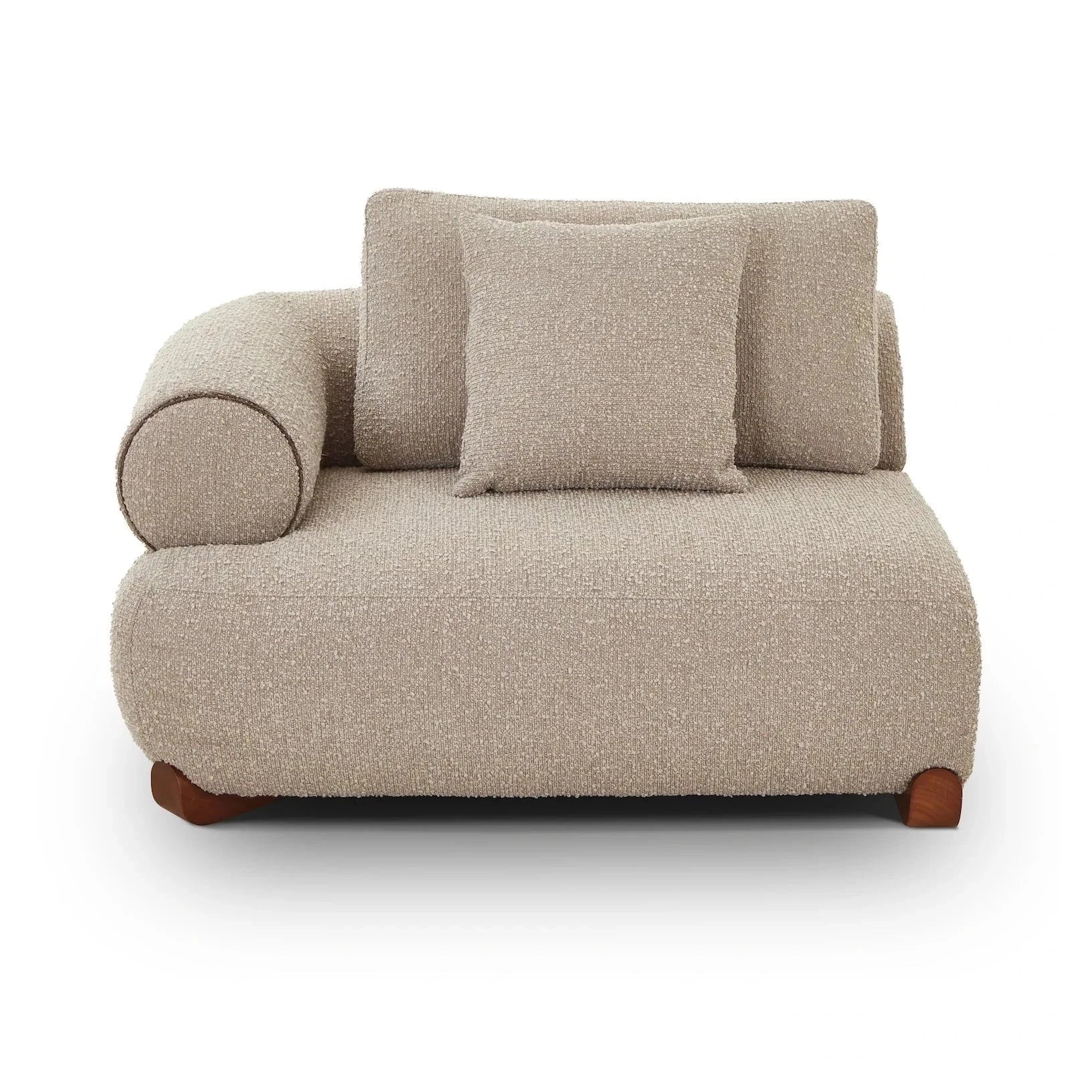Cotto Amalfy Taupe Chenille & Middle Brown Modular Sofa Right