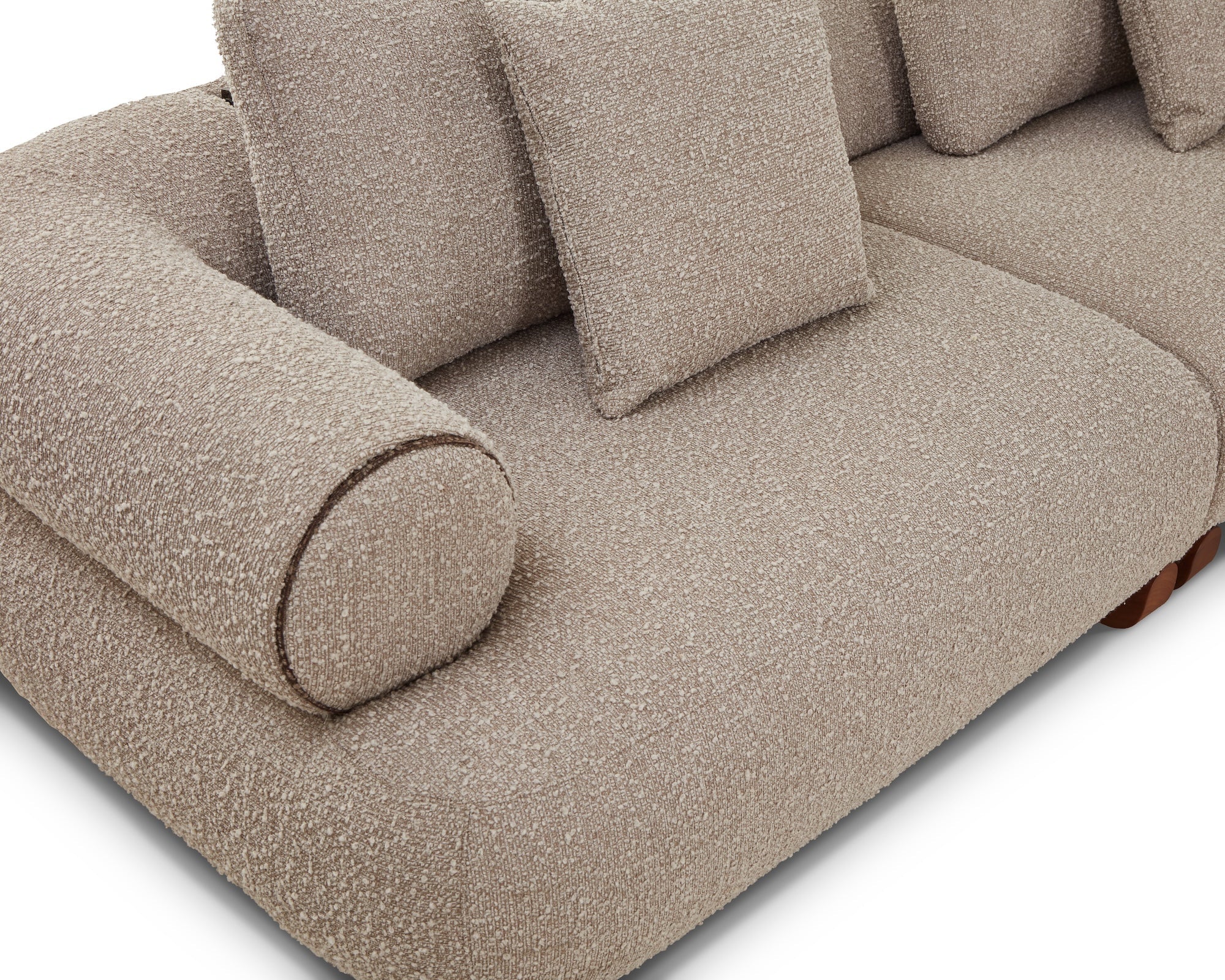 Cotto Amalfy Taupe Chenille & Middle Brown Modular Sofa Right