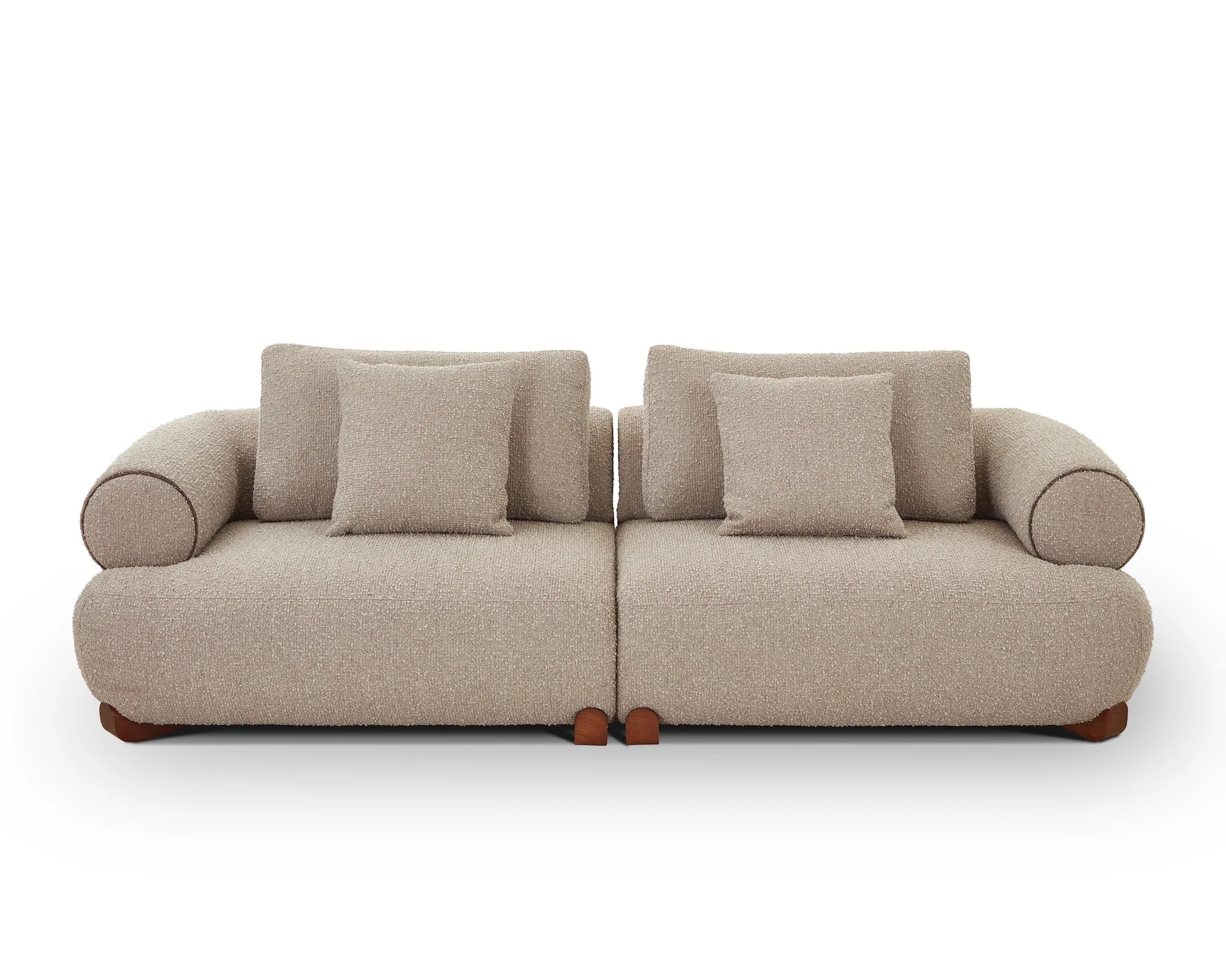 Cotto Amalfy Taupe Chenille & Middle Brown Modular Sofa Right