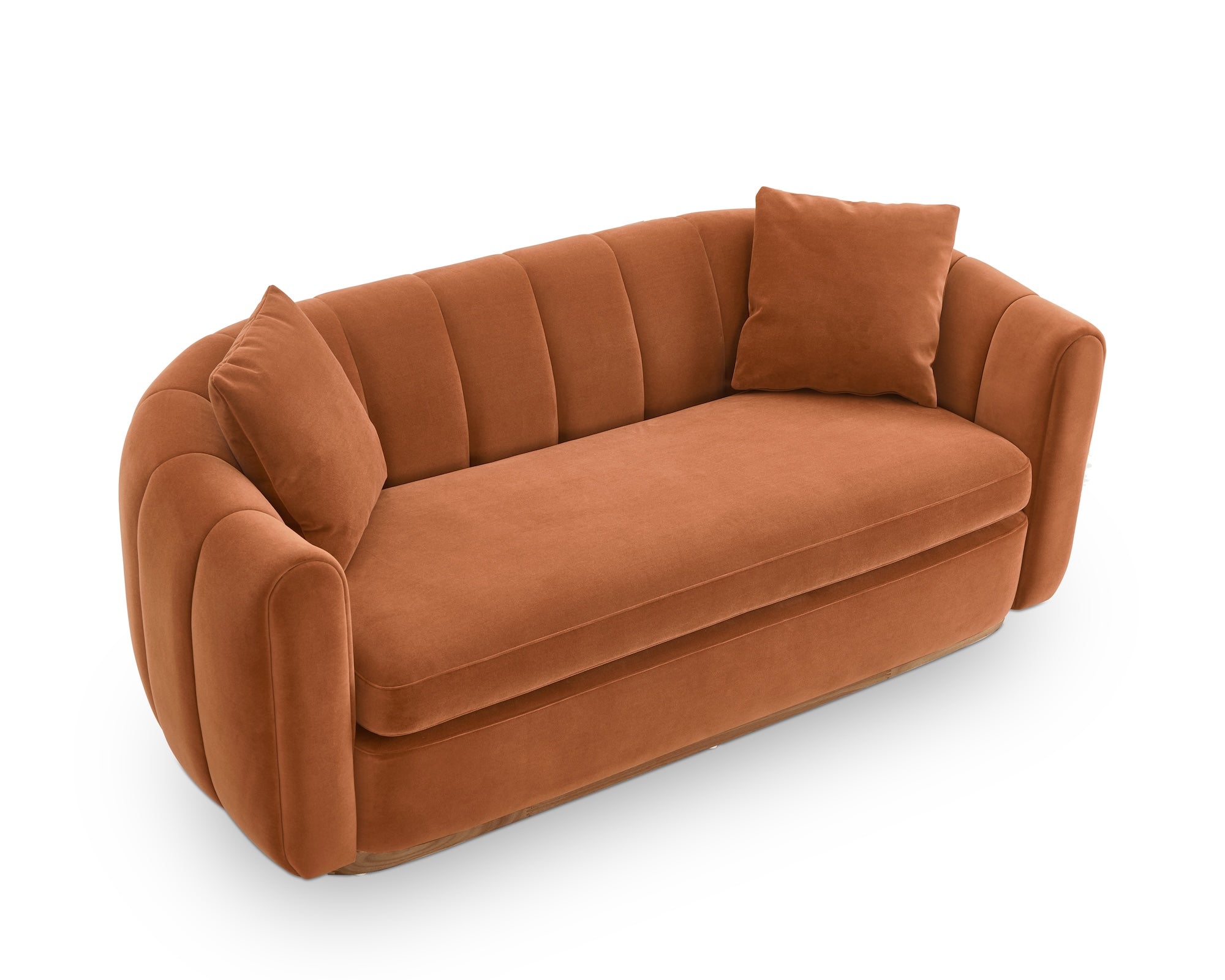 Arles 3 Seater Sofa - Melbourne Clay Velvet & Walnut
