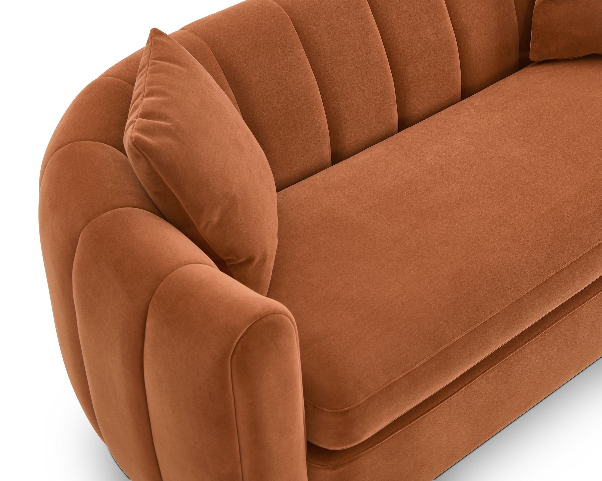 Arles 3 Seater Sofa - Melbourne Clay Velvet & Walnut