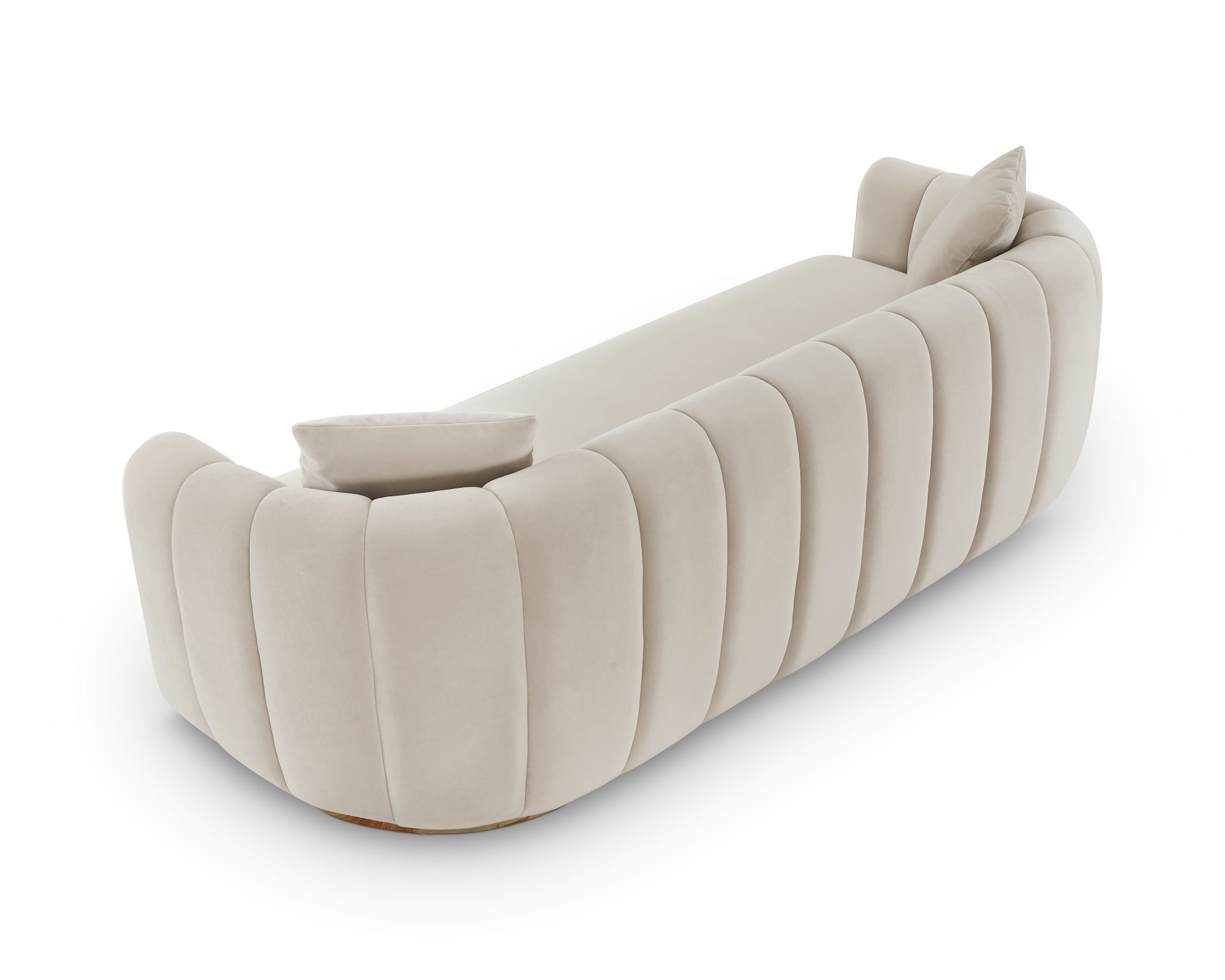 Arles 3 Seater Sofa - Melbourne Stone Velvet & Natural Wood