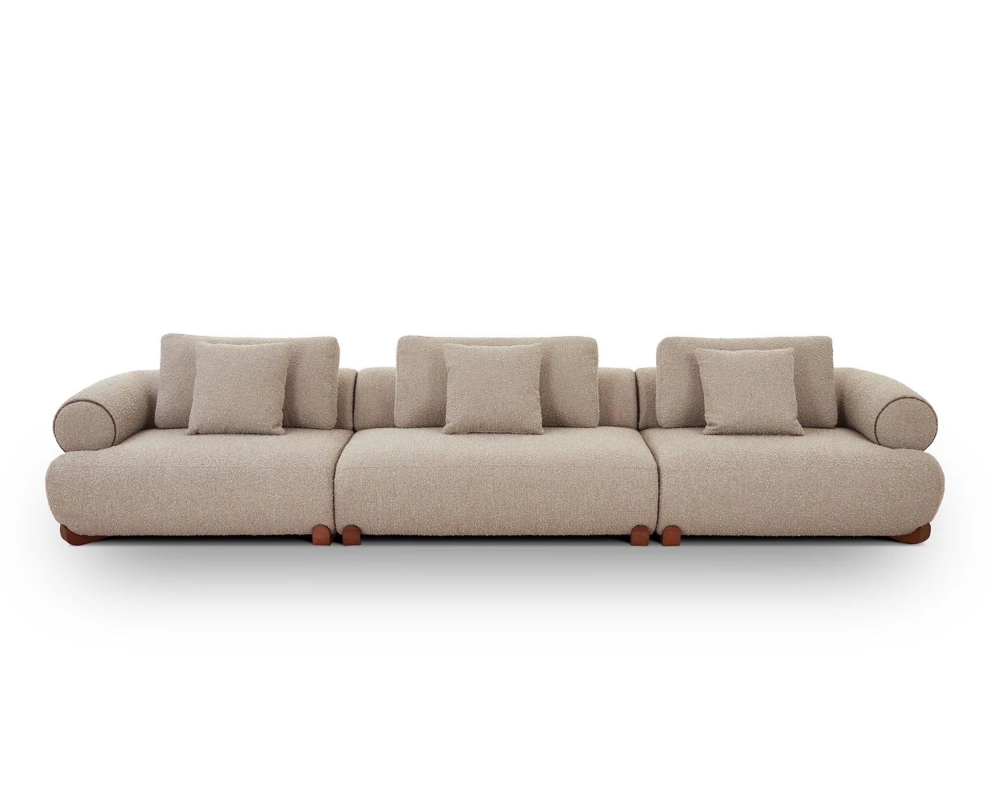 Cotto Amalfy Taupe Chenille & Middle Brown Modular Sofa Left