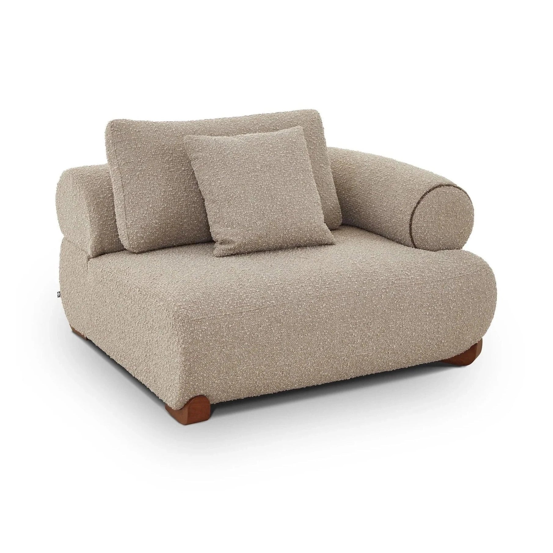Cotto Amalfy Taupe Chenille & Middle Brown Modular Sofa Left