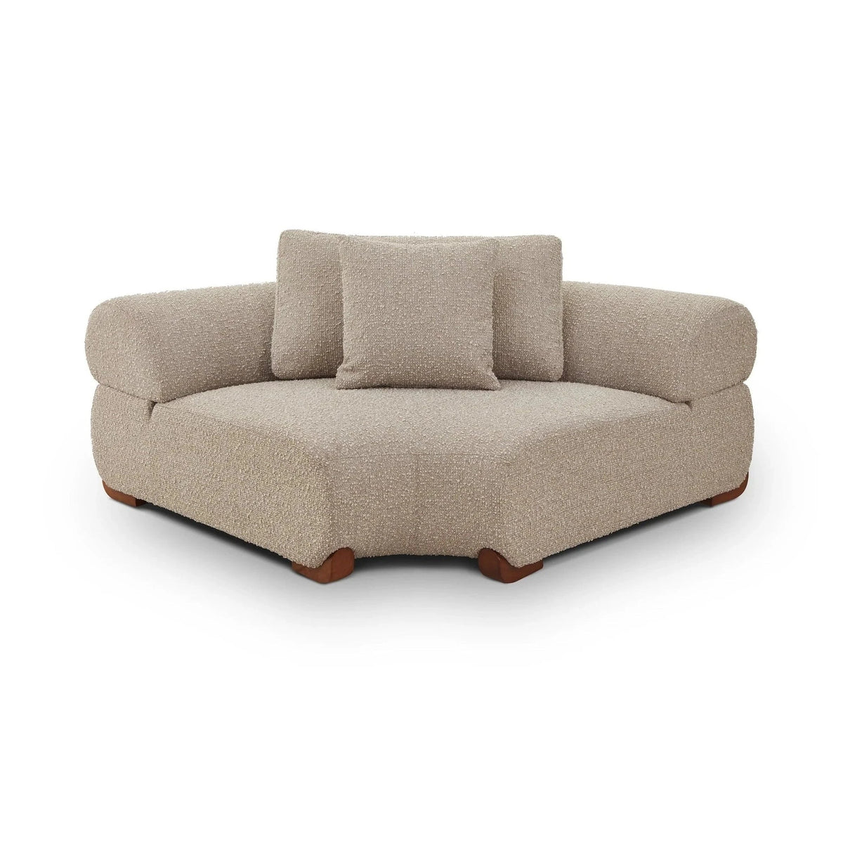 Cotto Amalfy Taupe Chenille & Middle Brown Modular Sofa Corner