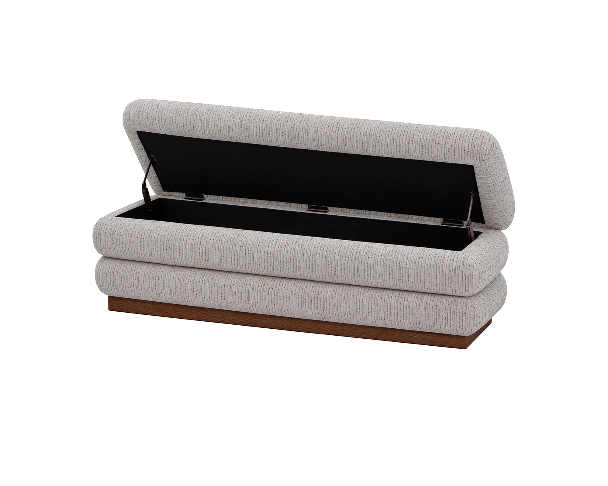 Cloud Dresden Pebble Chenille & Mid Brown Storage Bench