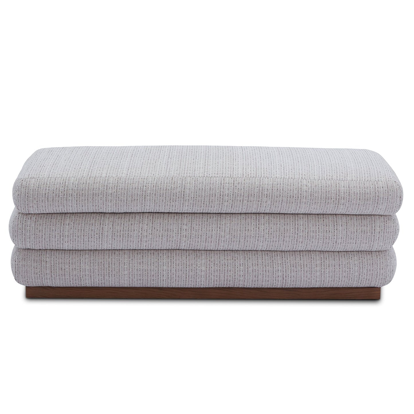 Cloud Dresden Pebble Chenille & Mid Brown Storage Bench