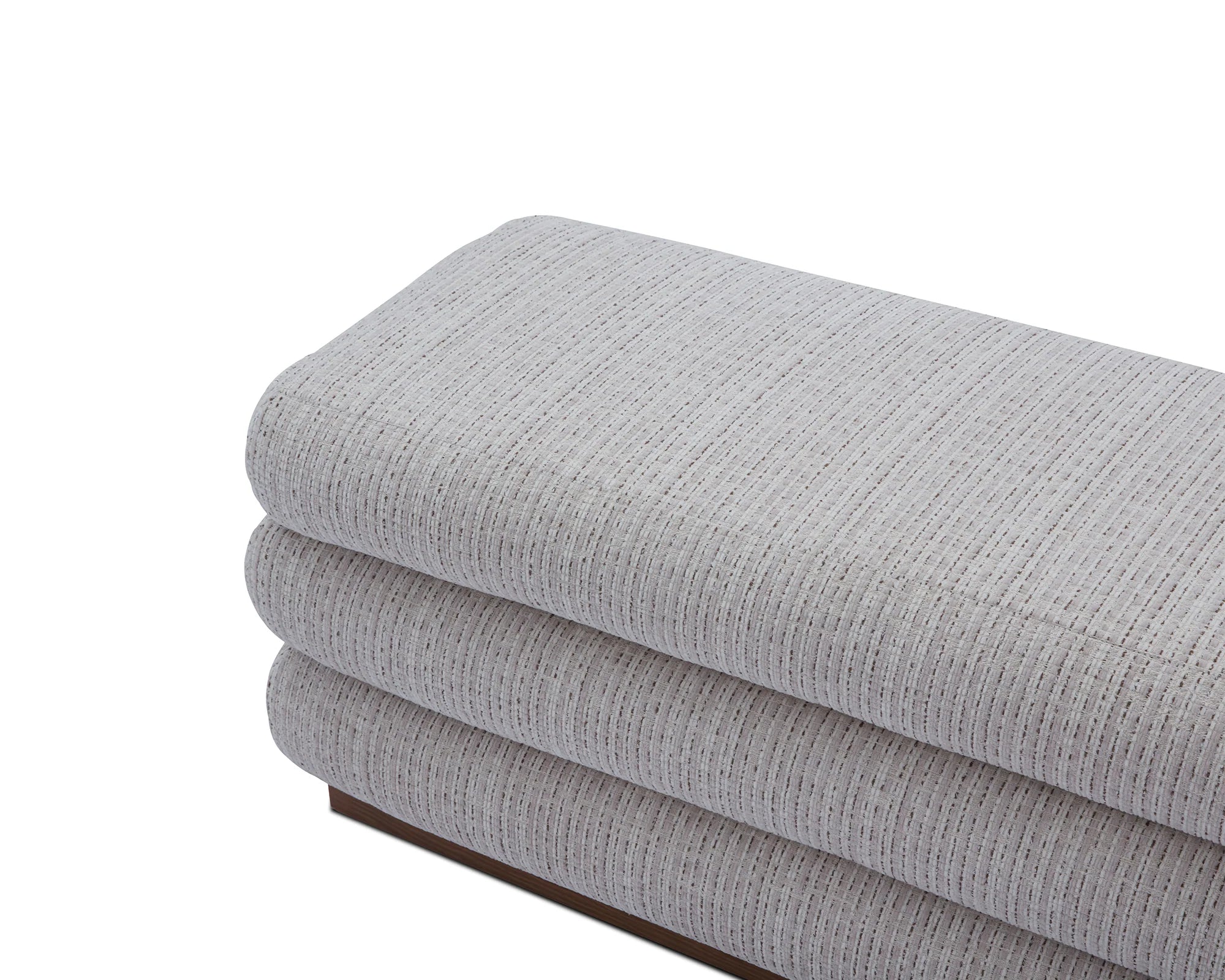 Cloud Dresden Pebble Chenille & Mid Brown Storage Bench