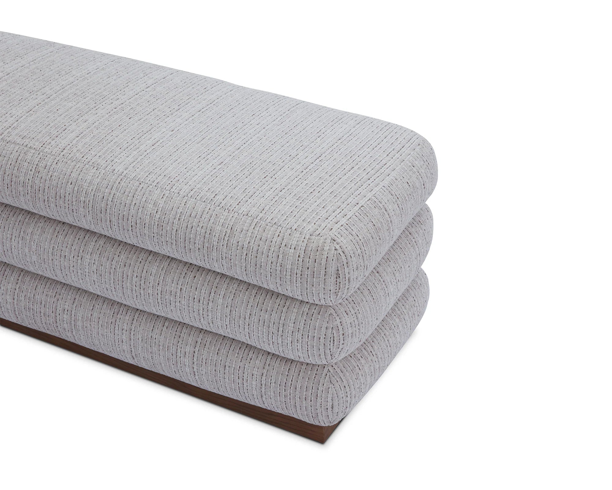 Cloud Dresden Pebble Chenille & Mid Brown Storage Bench