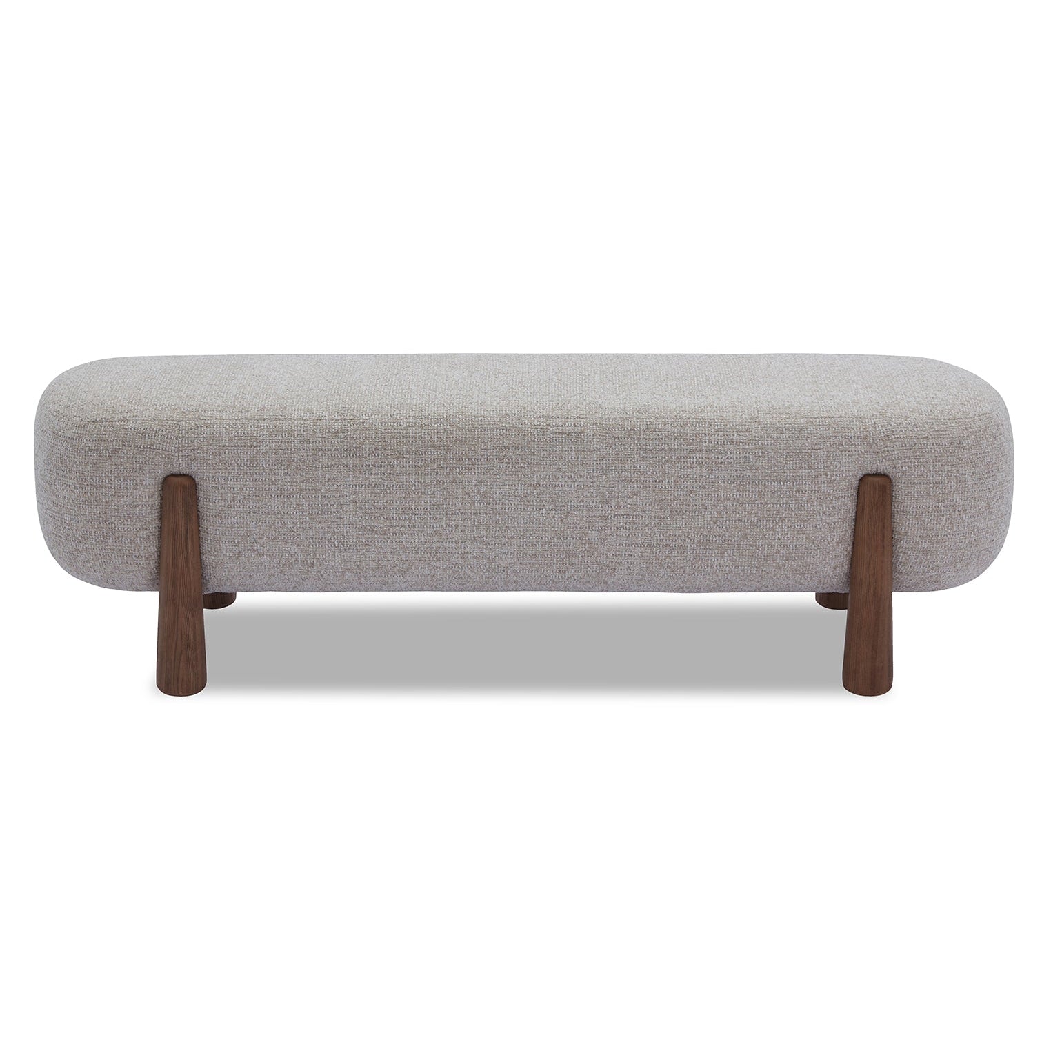 Perry Nordic Sand Chenille & Mid Brown Dining Bench