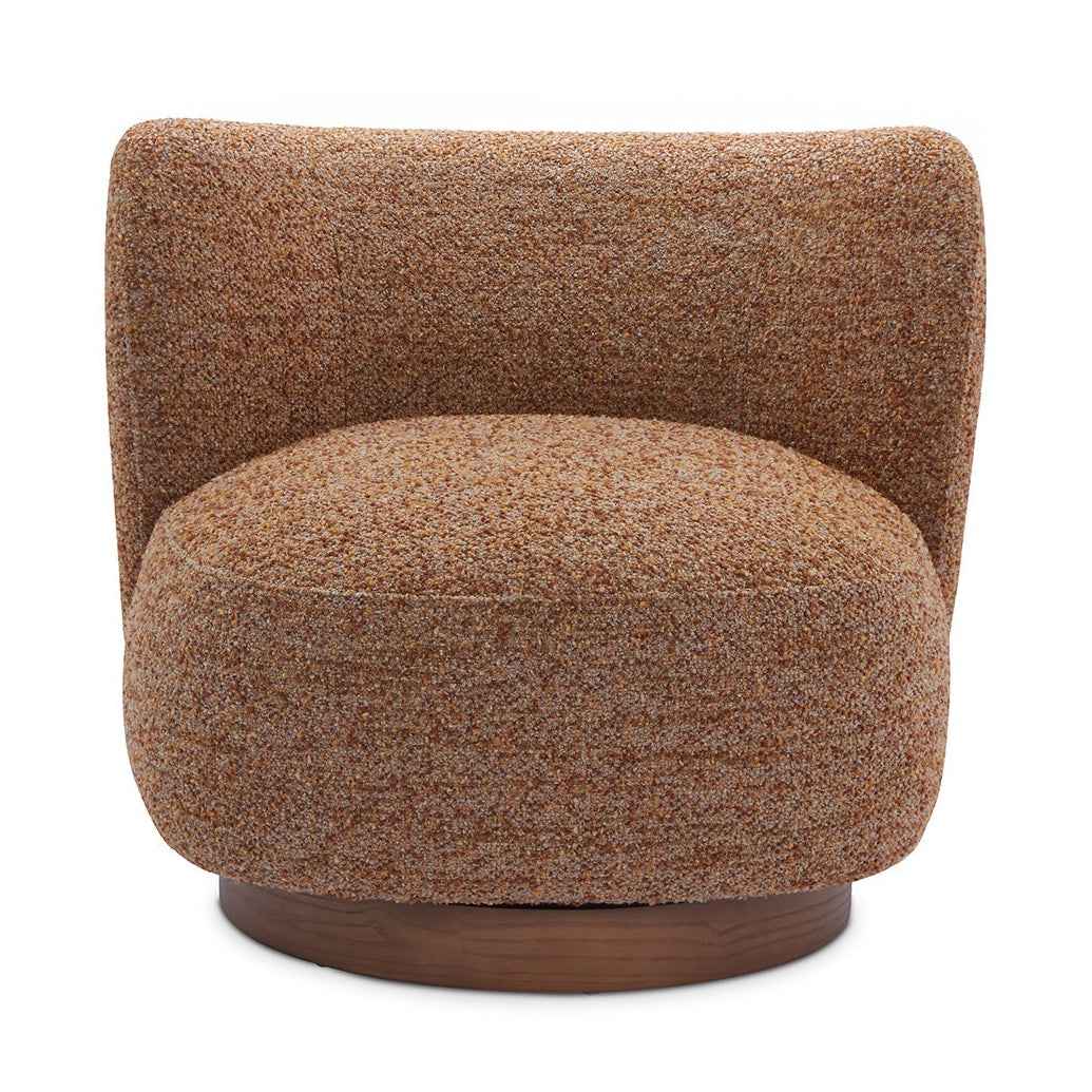 Bruno Norfolk Brown Chenille & Mid Brown Swivel Armchair