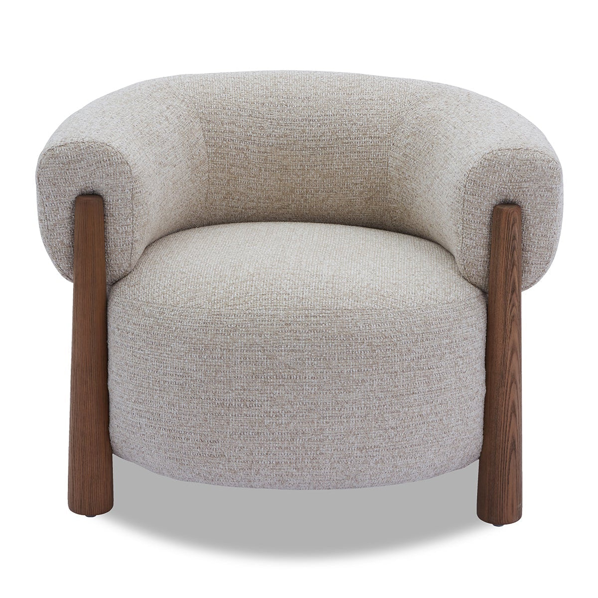 Civana Nordic Sand Chenille & Mid Brown Armchair