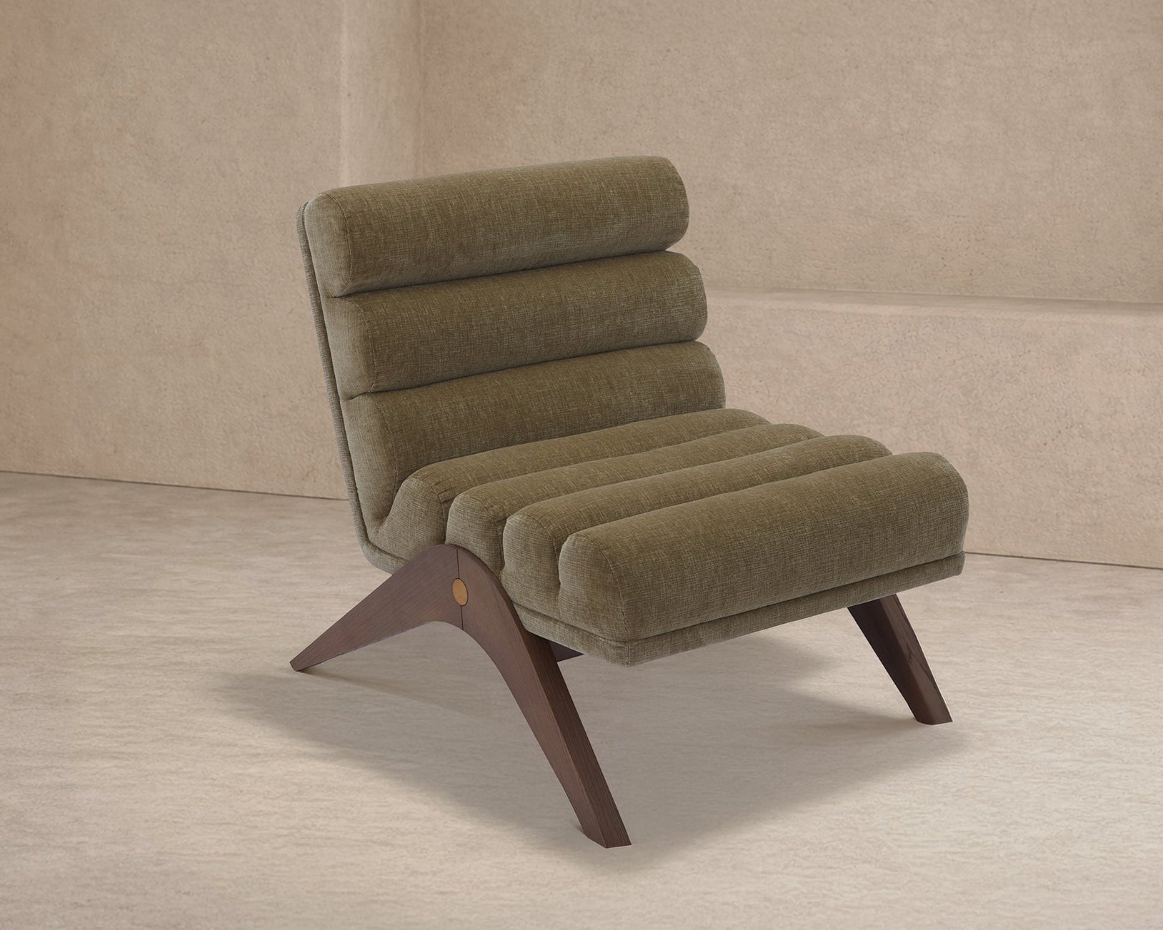 Charles Armchair - Kenia Moss & Mid Brown
