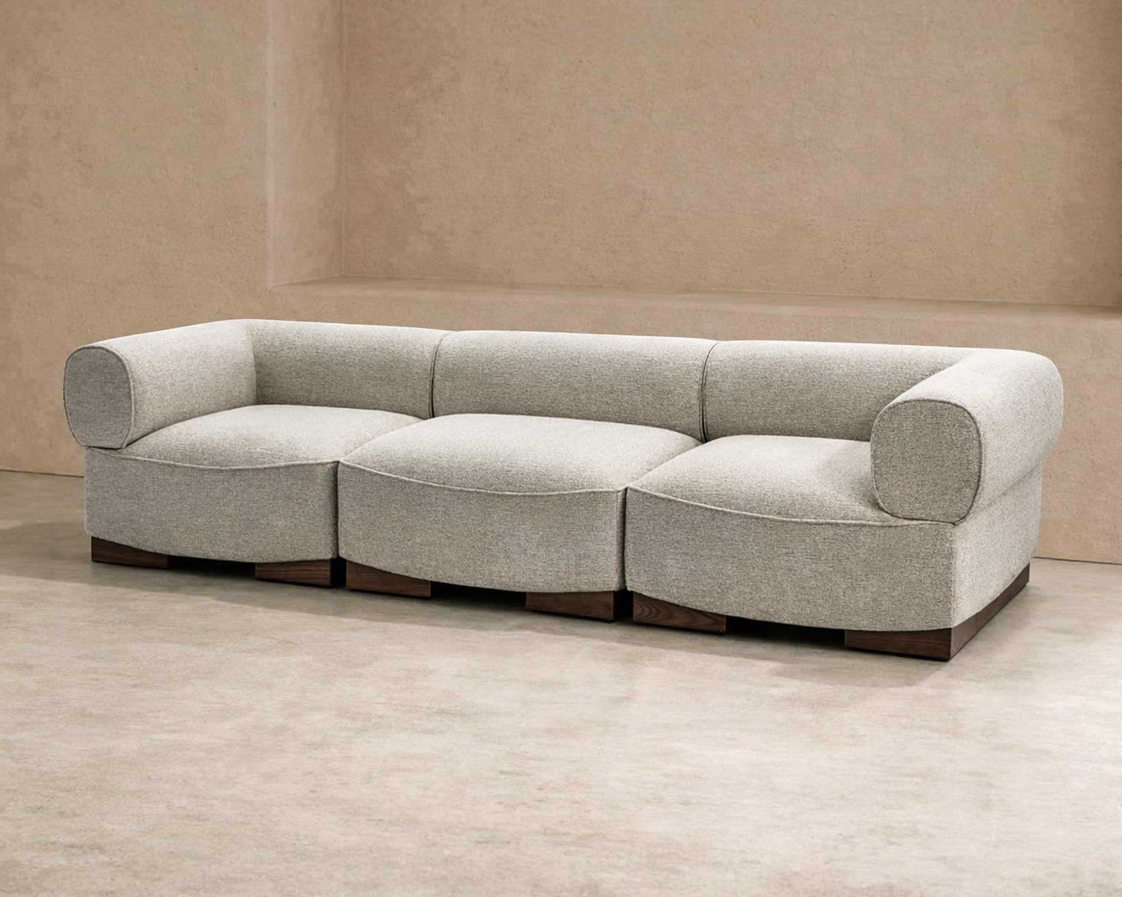 Demure 4 Seater Sofa - Nordic Sand & Mid Brown