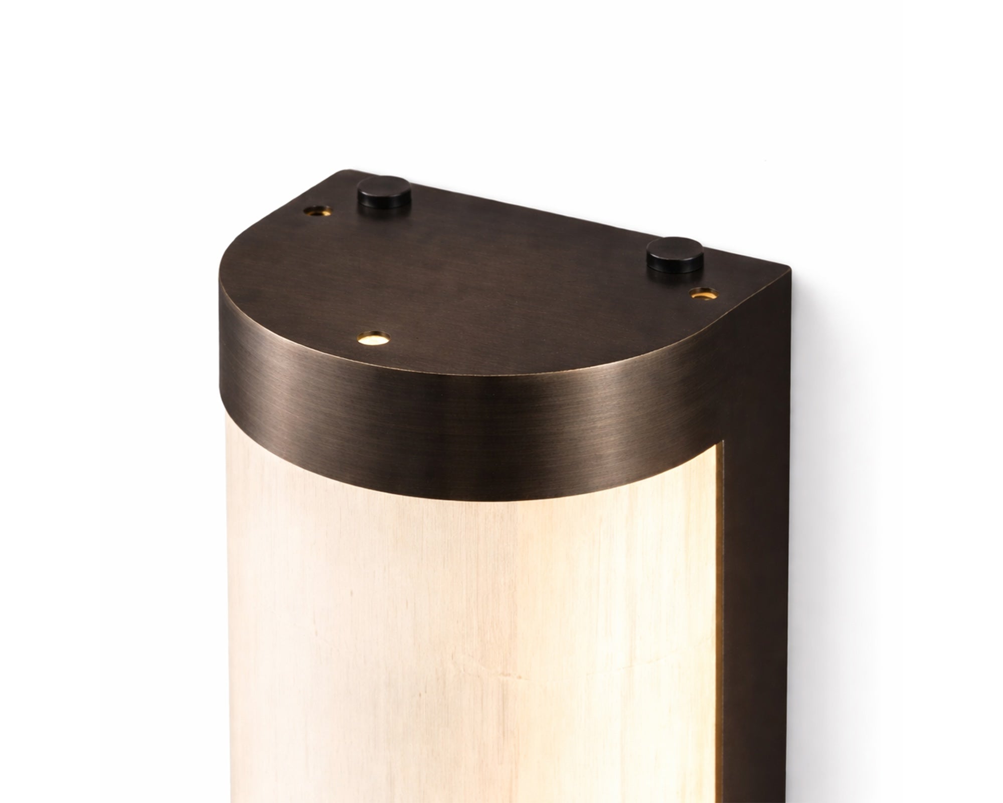 Vetra IP44 Wall Light - Natural Selenite Glass & Brushed Bronze