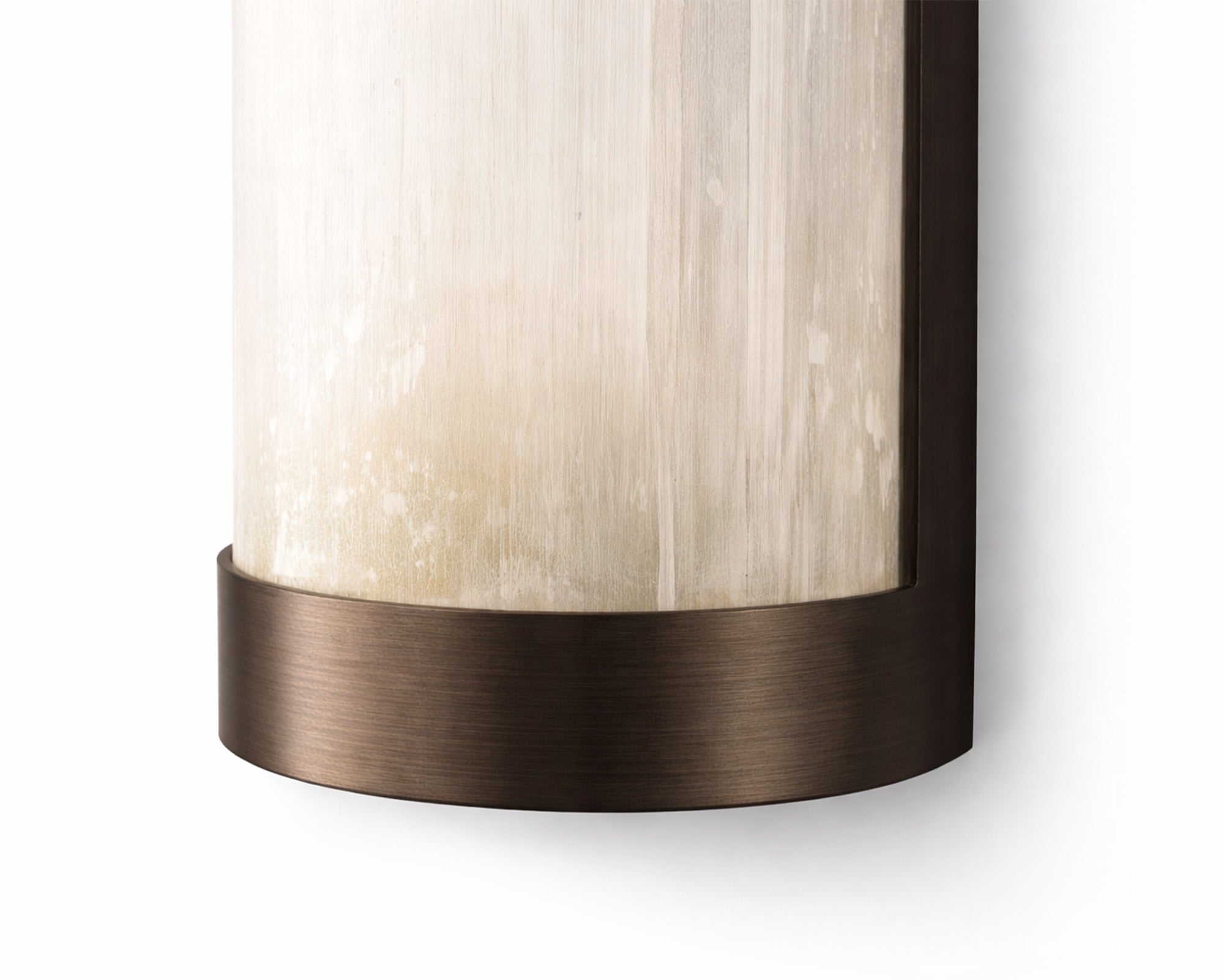 Vetra IP44 Wall Light - Natural Selenite Glass & Brushed Bronze